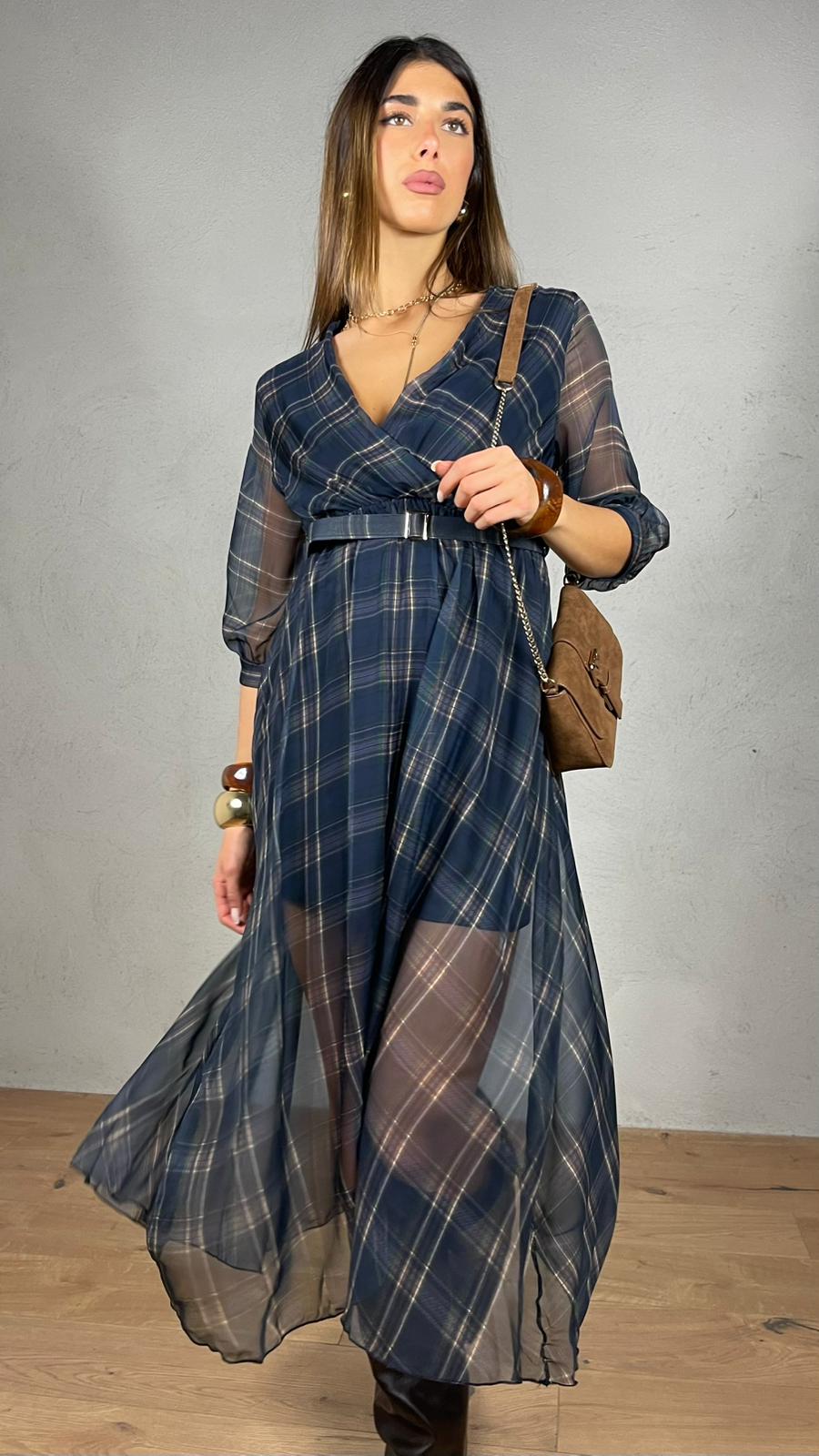 Vestito Velux fantasia plaid over