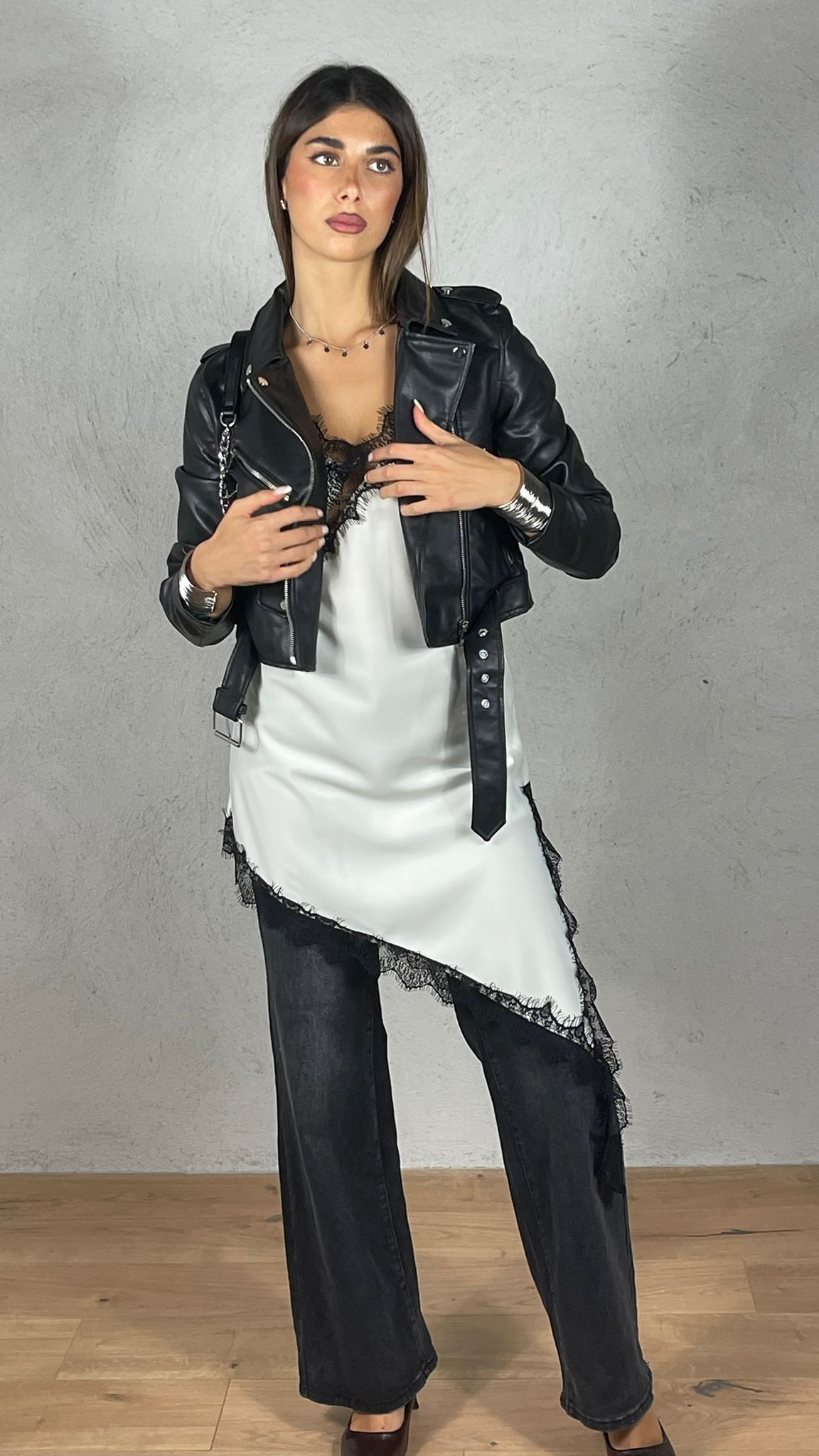 Vestito satin Asimmetrico Zoe