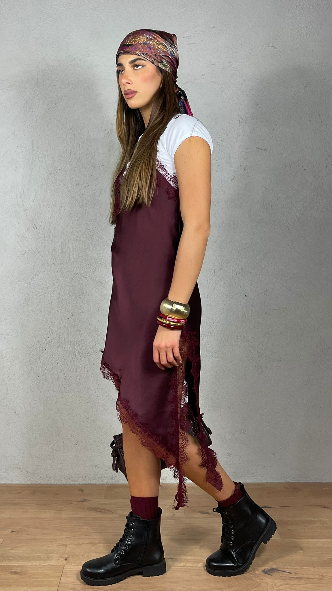 Vestito satin Asimmetrico Zoe