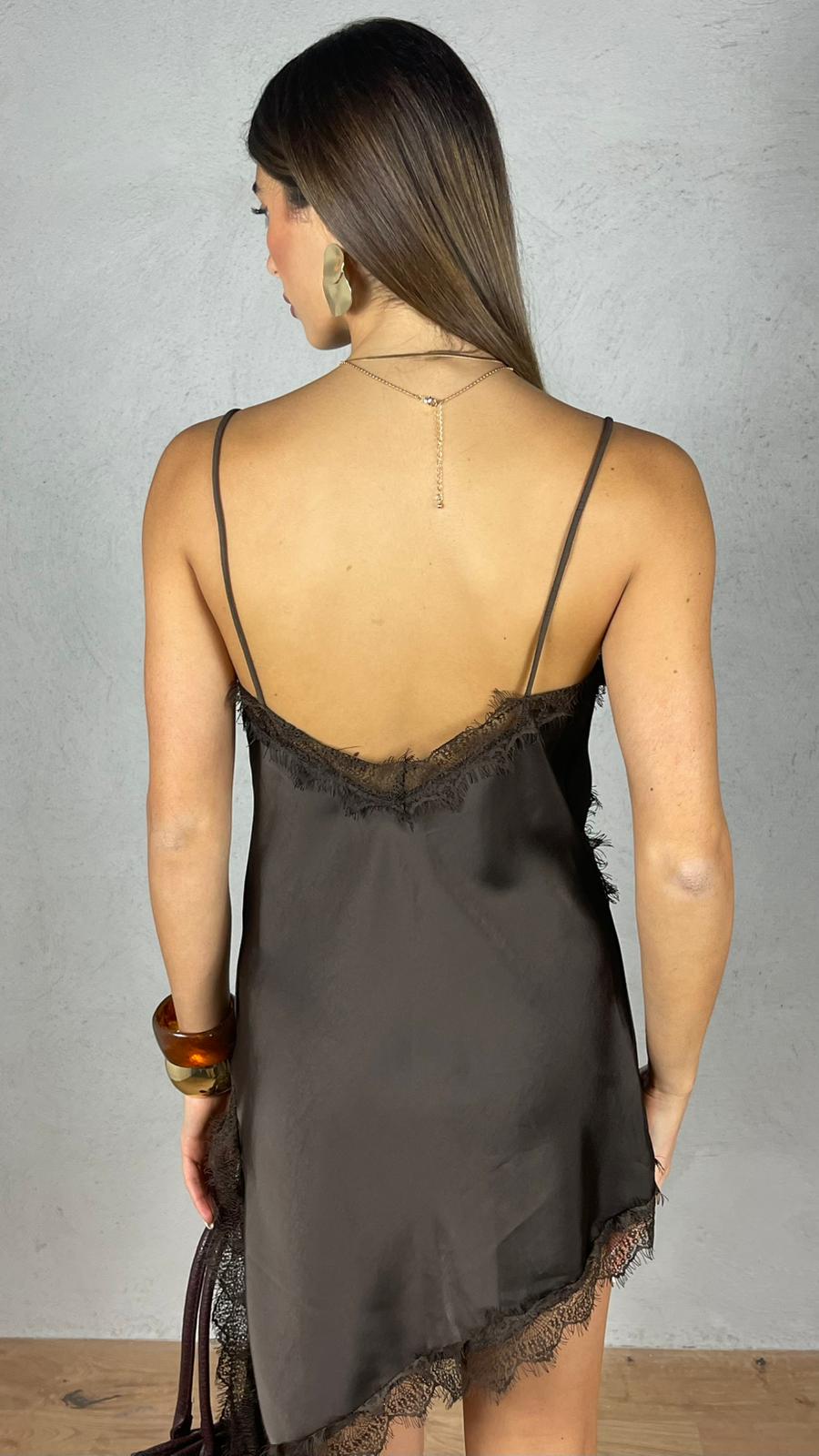 Vestito satin Asimmetrico Zoe