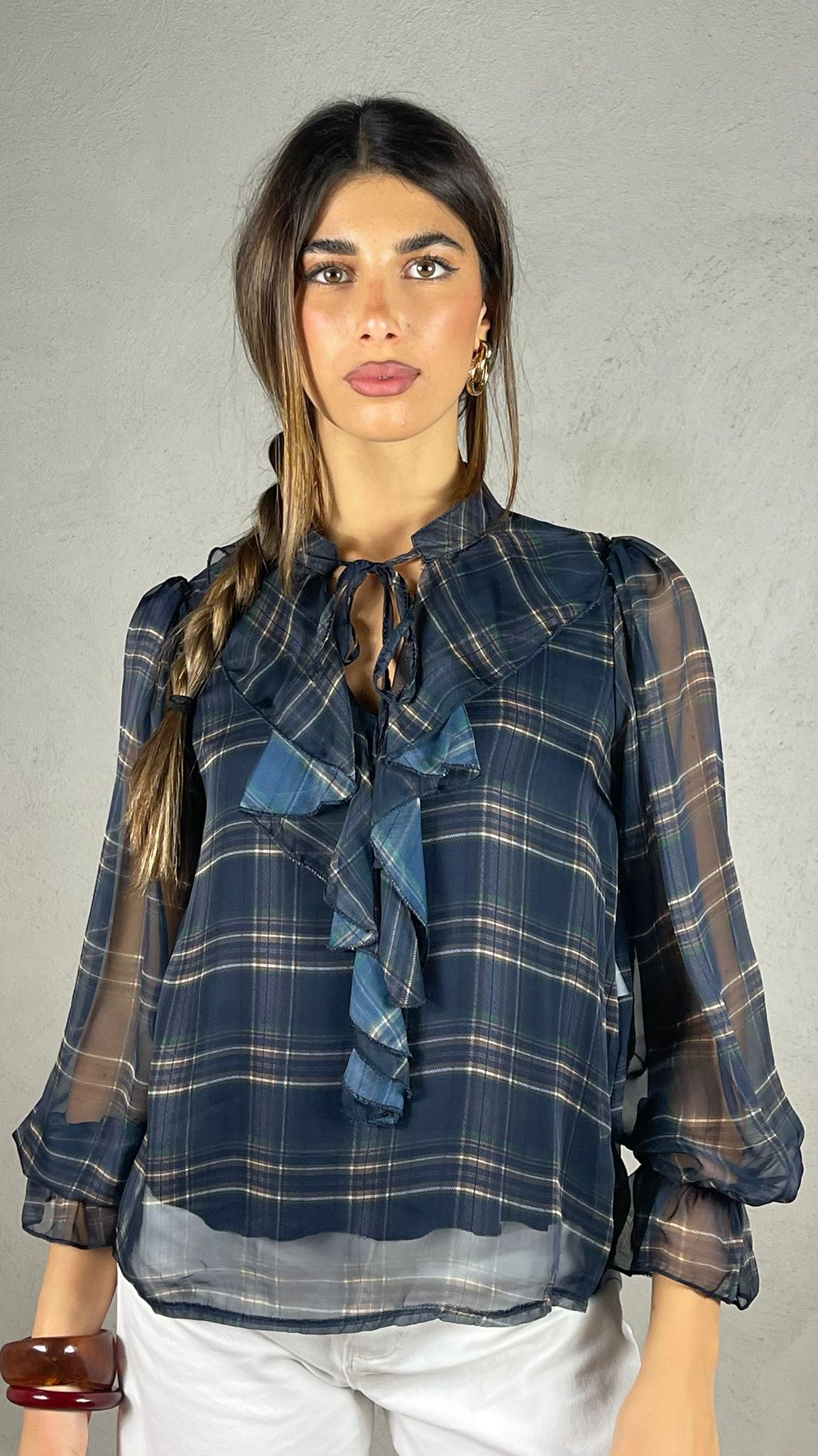 Blusa Velux fantasia plaid