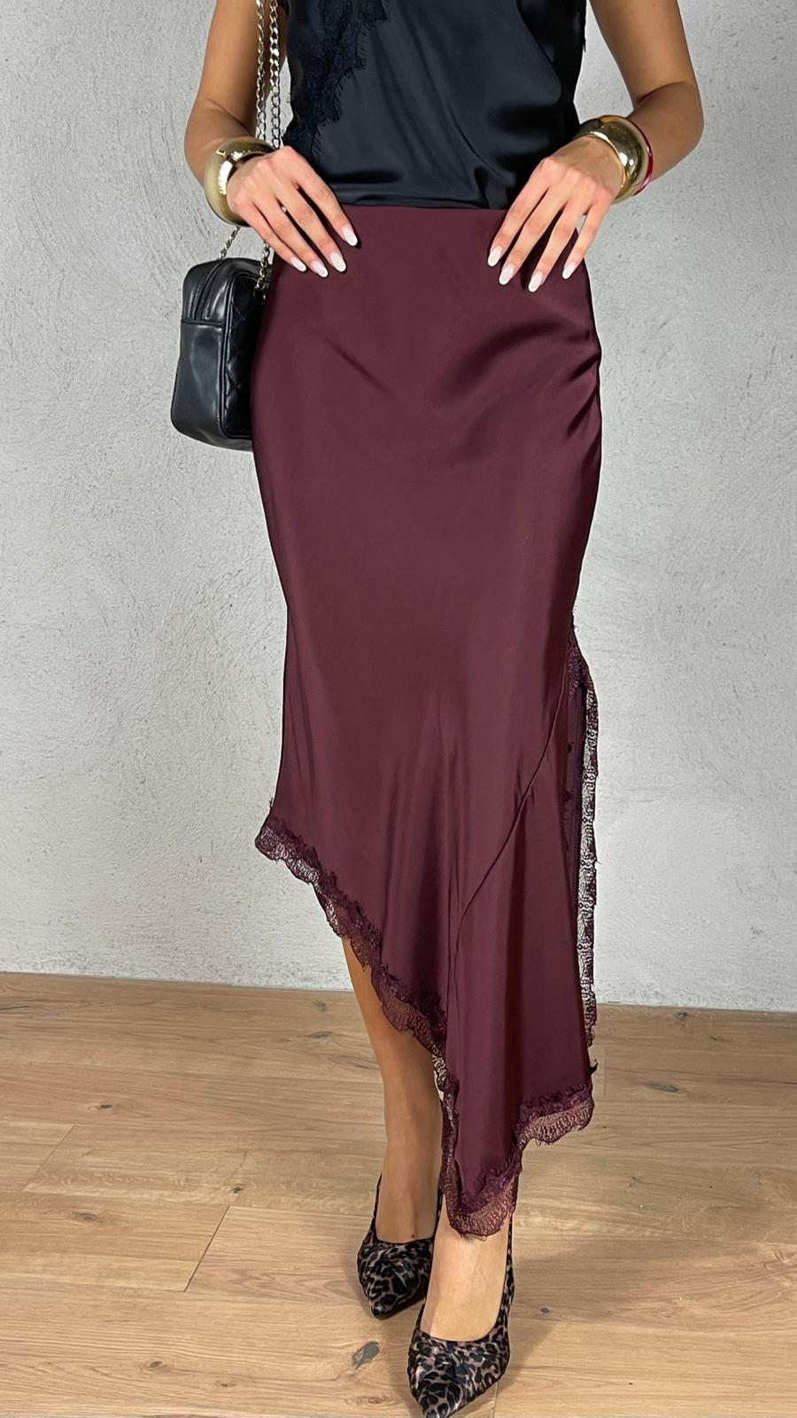 Gonna satin asimmetrica