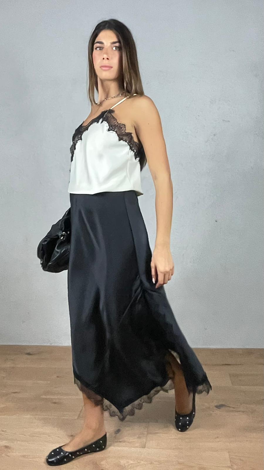 Gonna satin asimmetrica