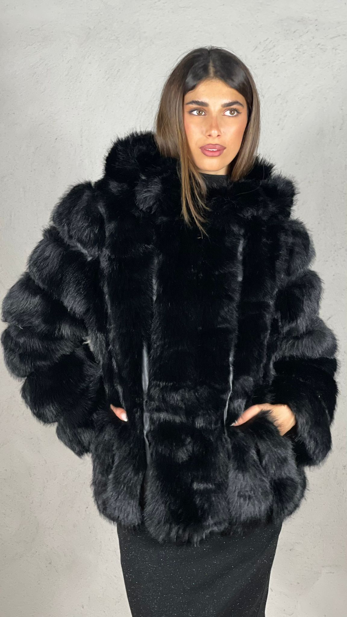 Cappotto effetto pelliccia