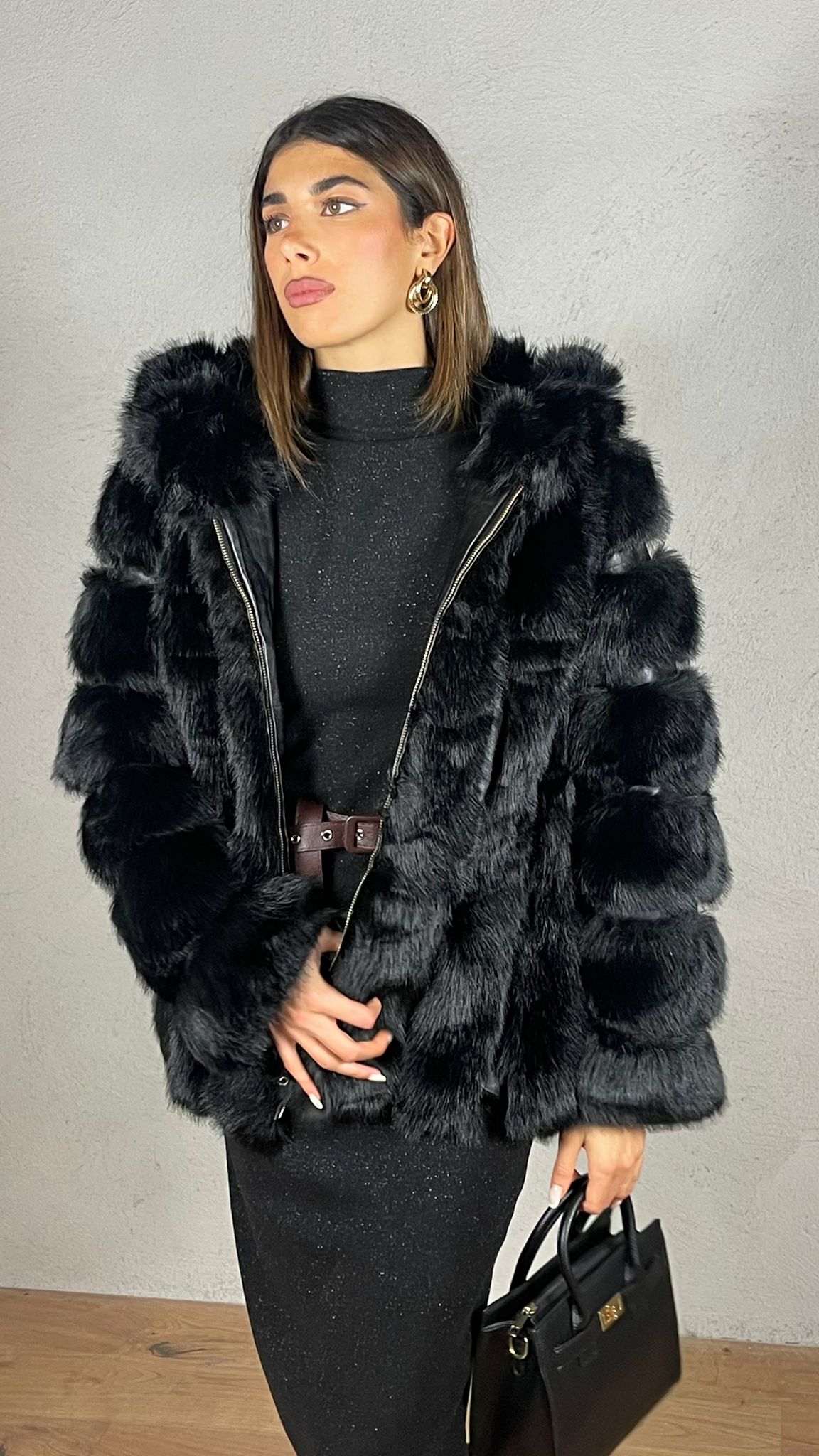 Cappotto effetto pelliccia