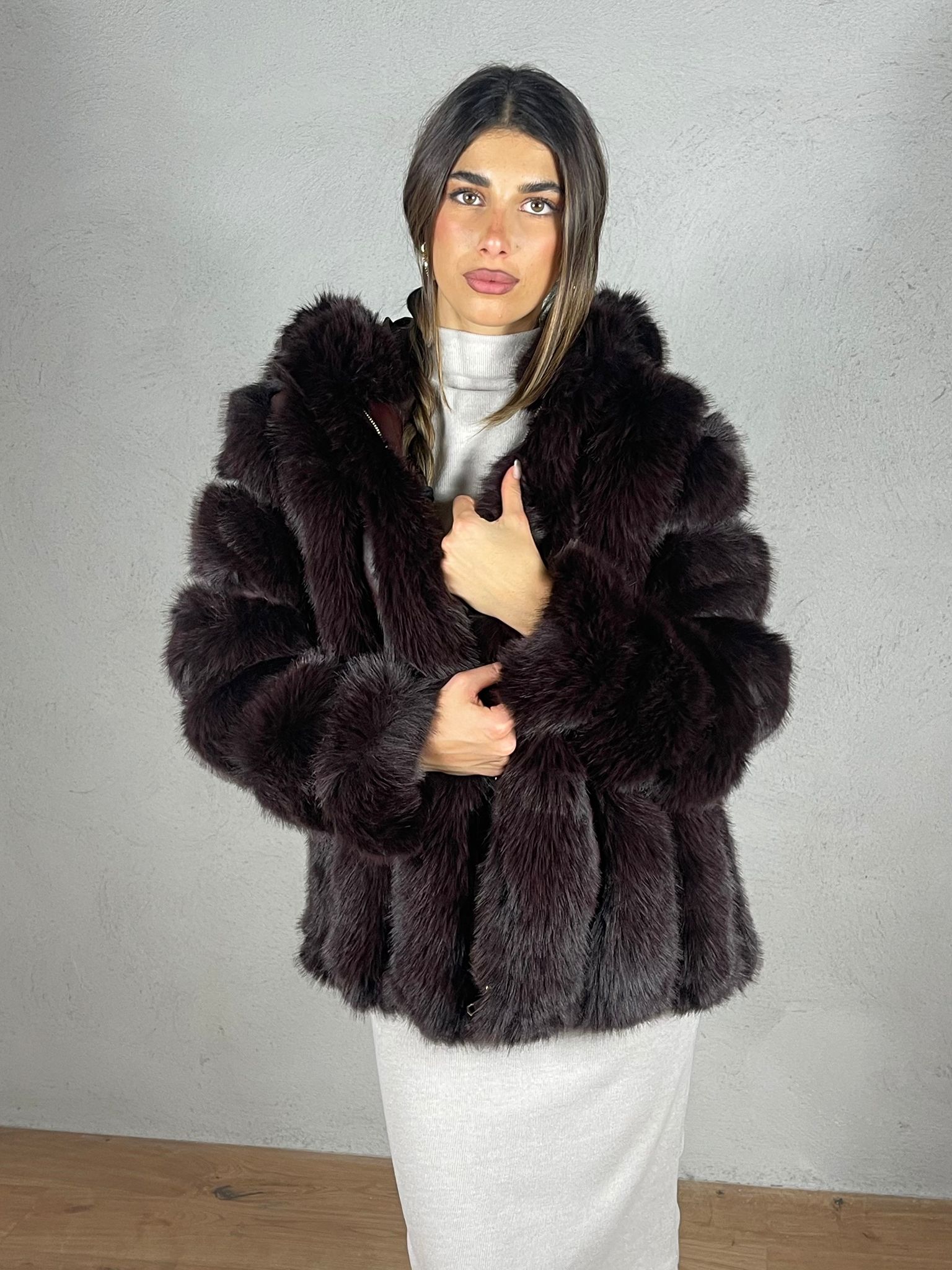 Cappotto effetto pelliccia