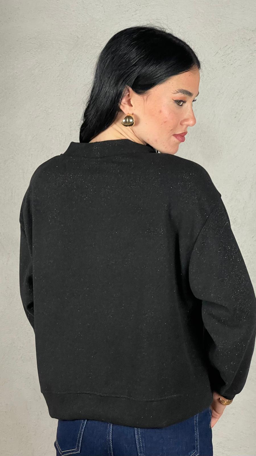 Cardigan bottone fiore oro