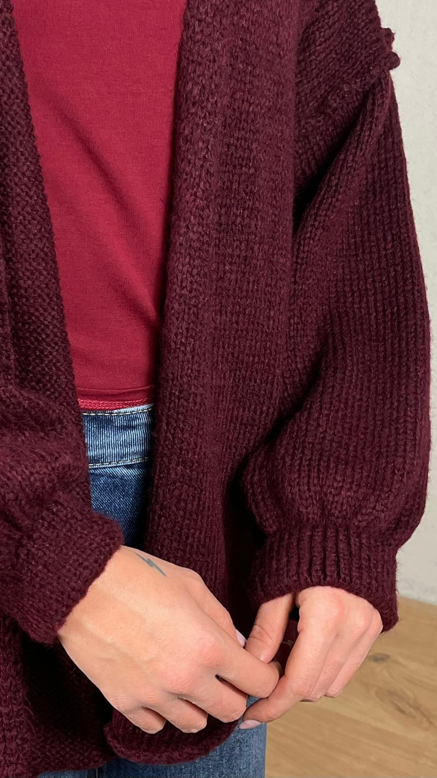 Cardigan maniche sbuffo