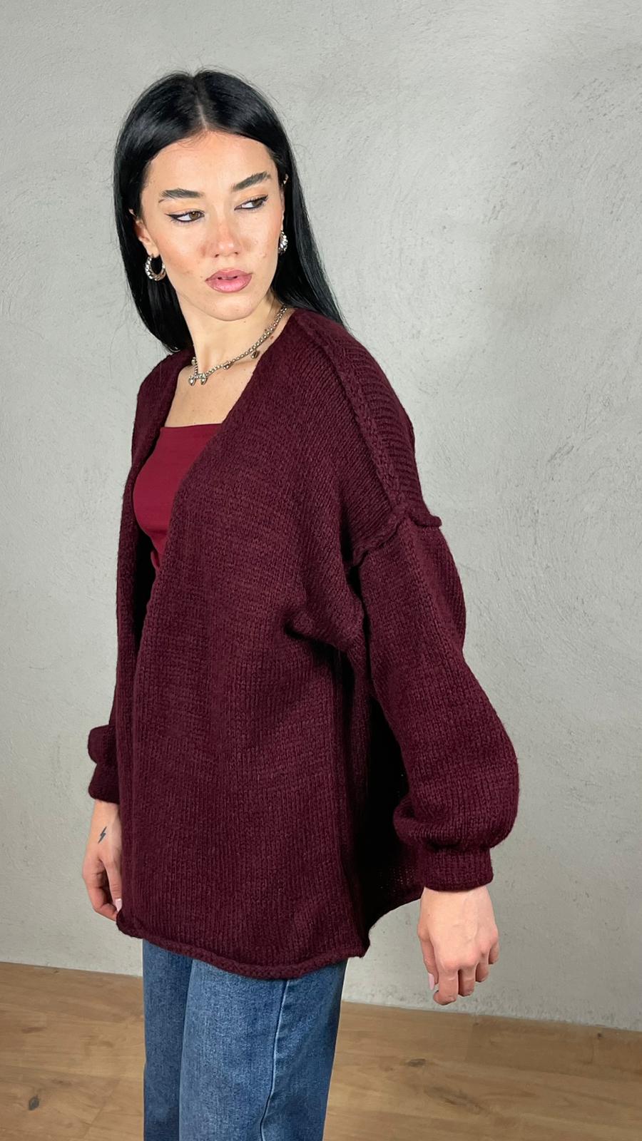 Cardigan maniche sbuffo