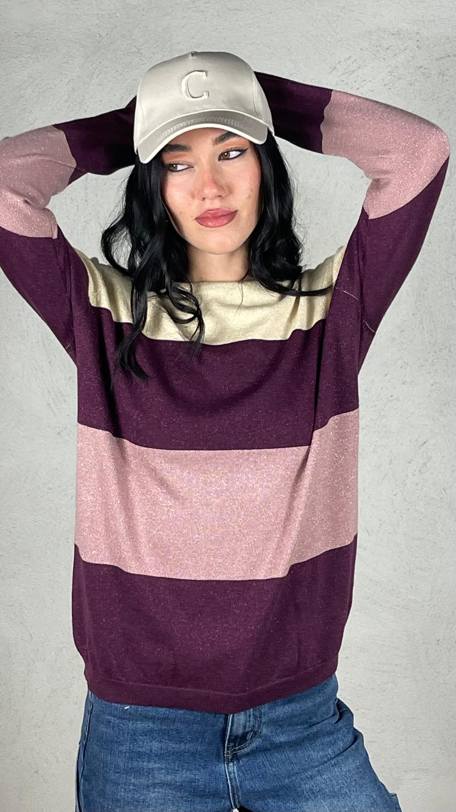 Pullover Striped lurex