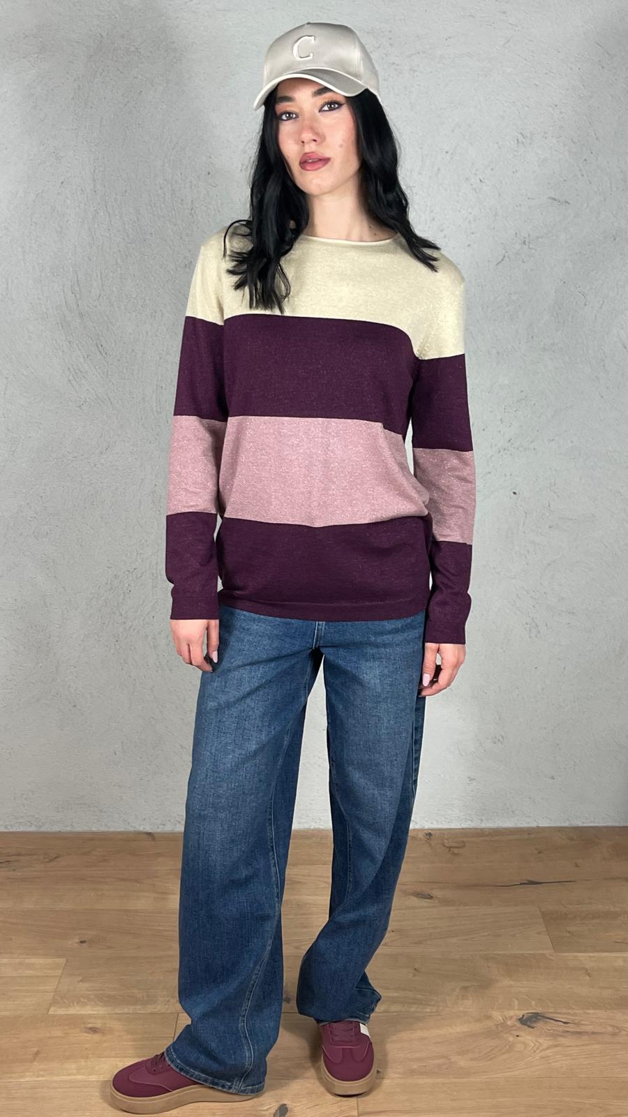 Pullover Striped lurex