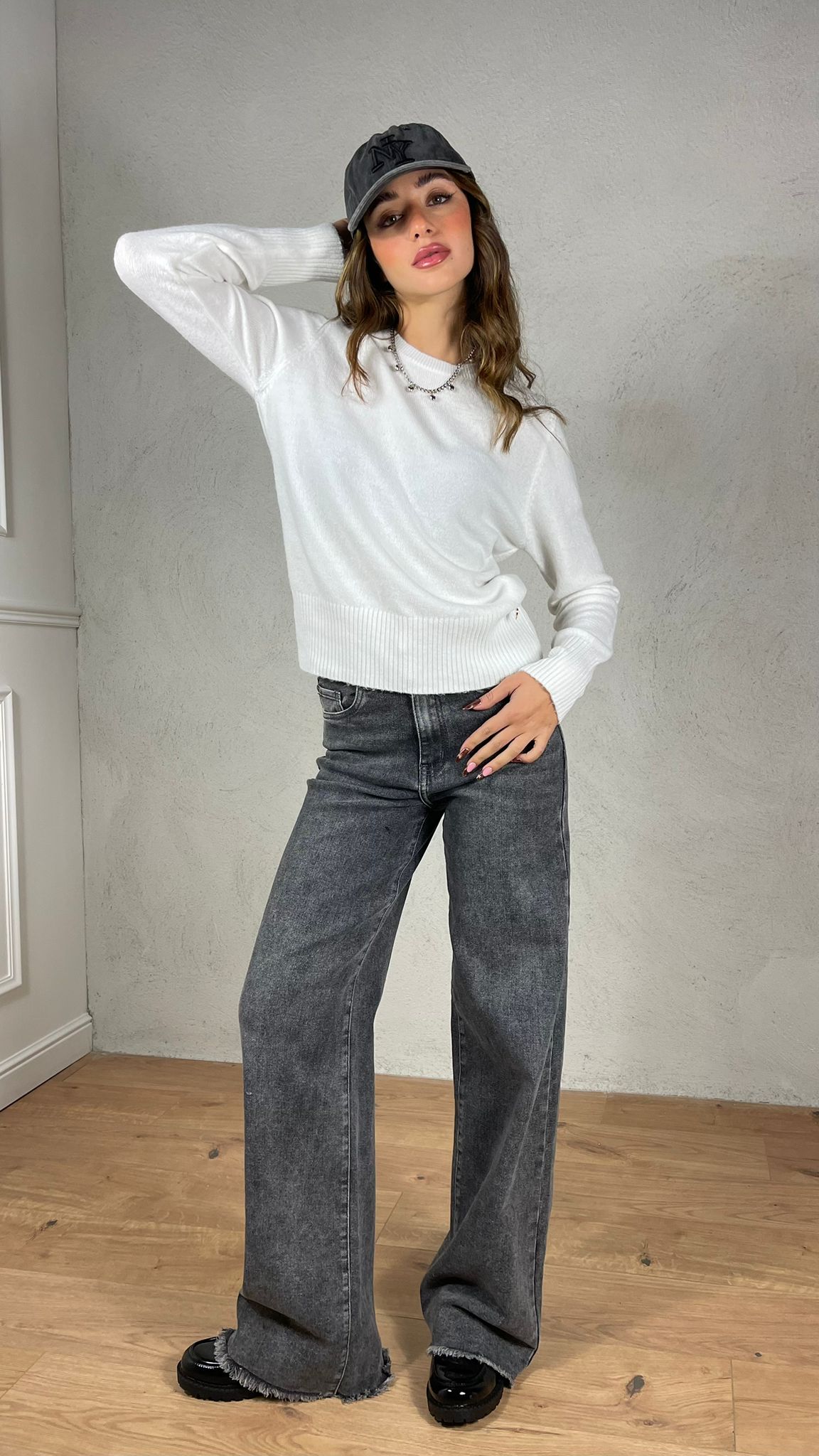 Maglia charms cuore|Colore:Bianco