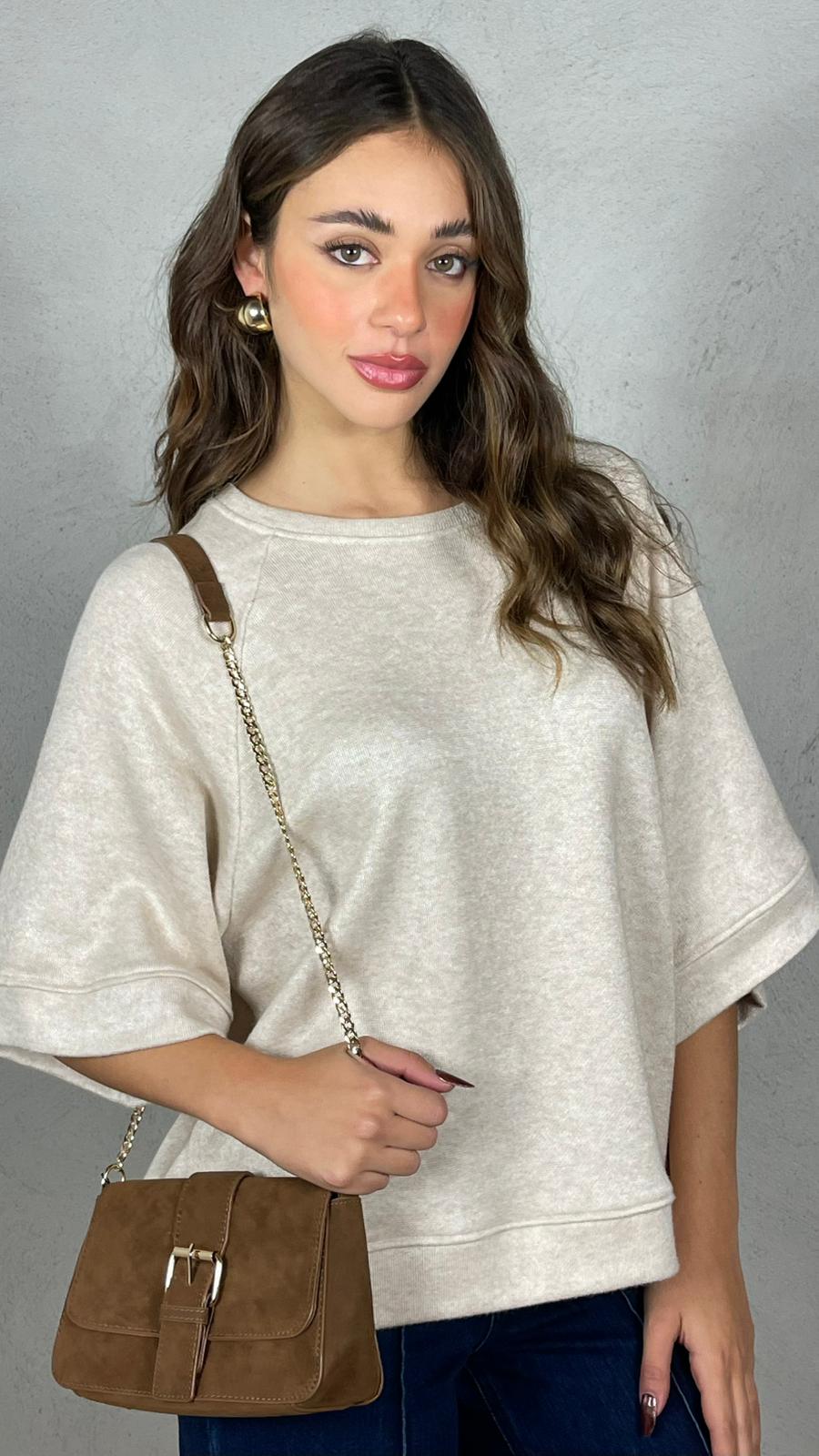 Maglia scollo barca manica 3/4