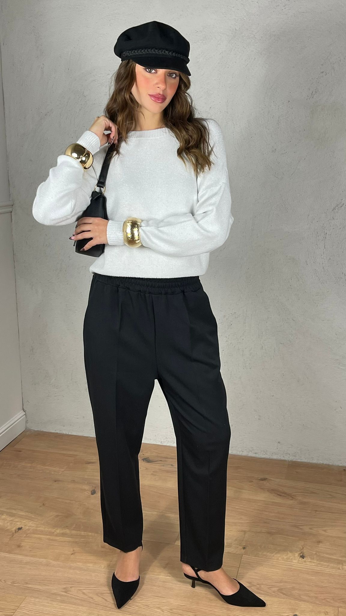 Pantalone con elastico in vita