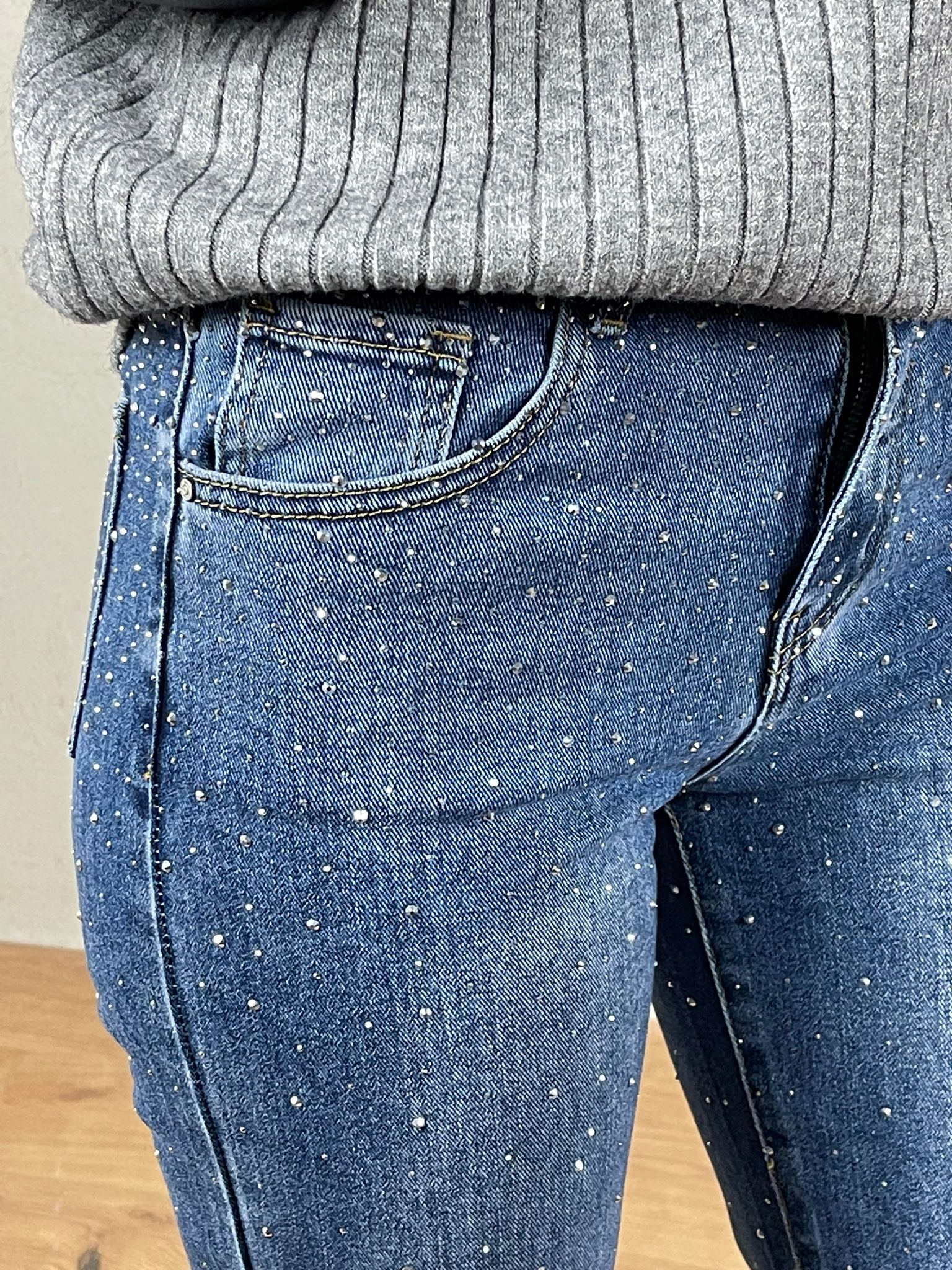 Jeans slim strass