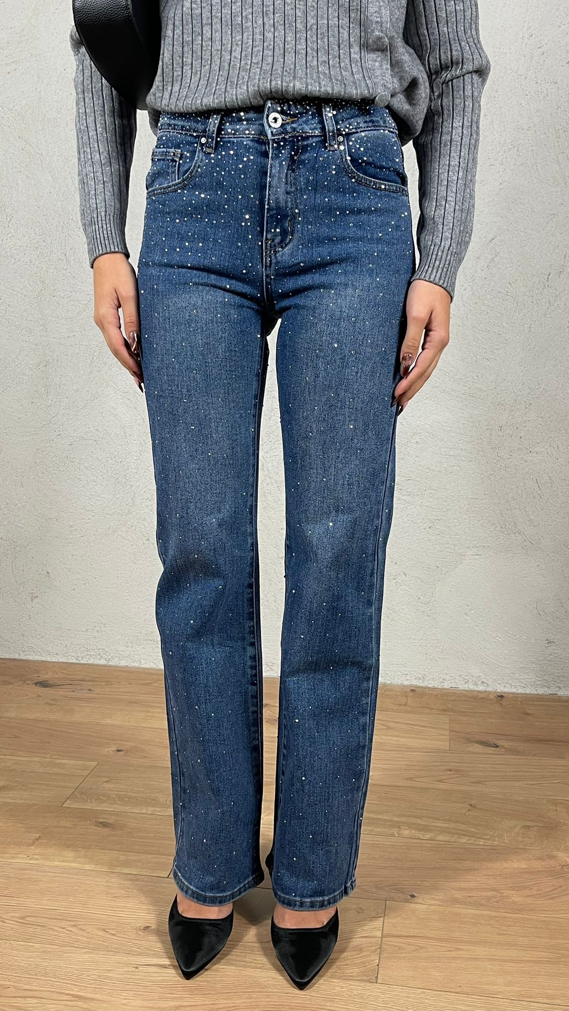 Jeans slim strass