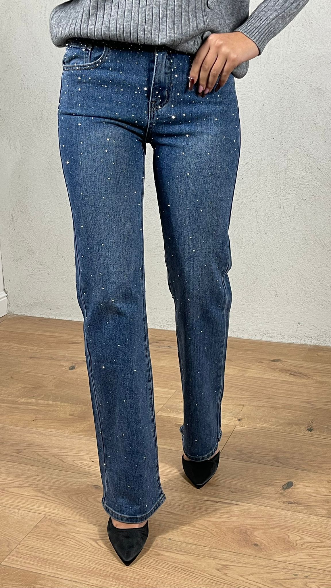 Jeans slim strass