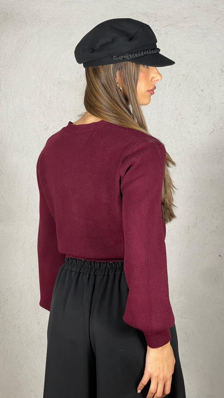 Cardigan maniche a sbuffo