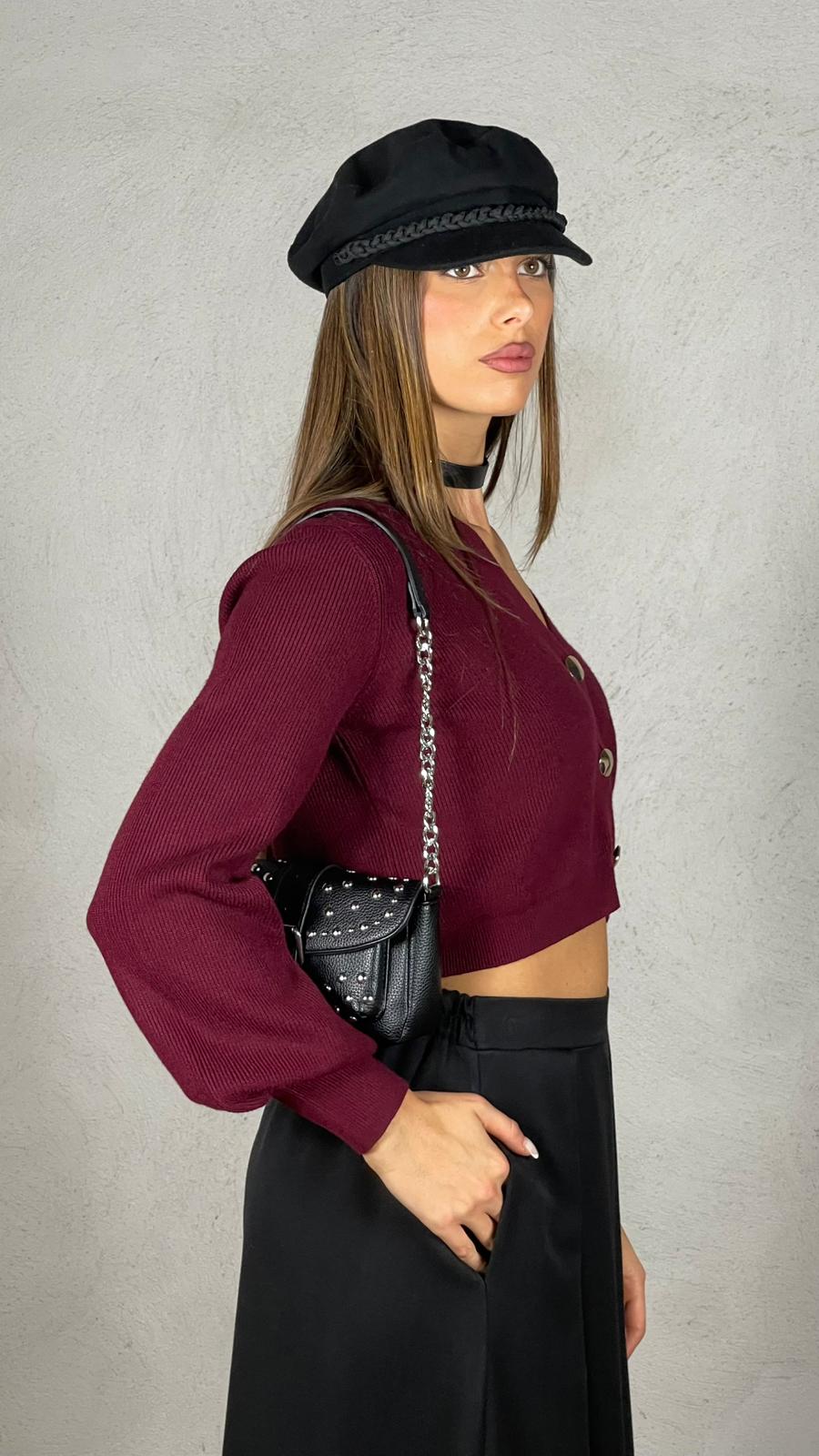 Cardigan maniche a sbuffo