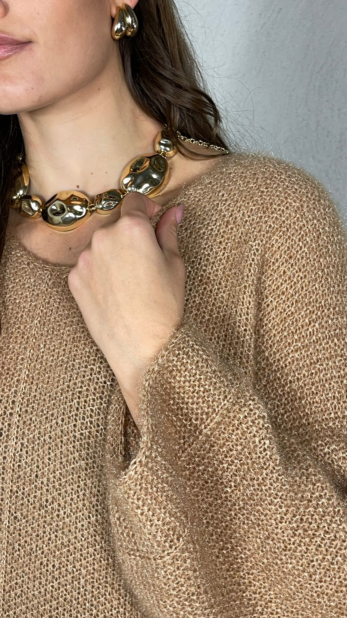 Pullover effetto Mohair scollo V