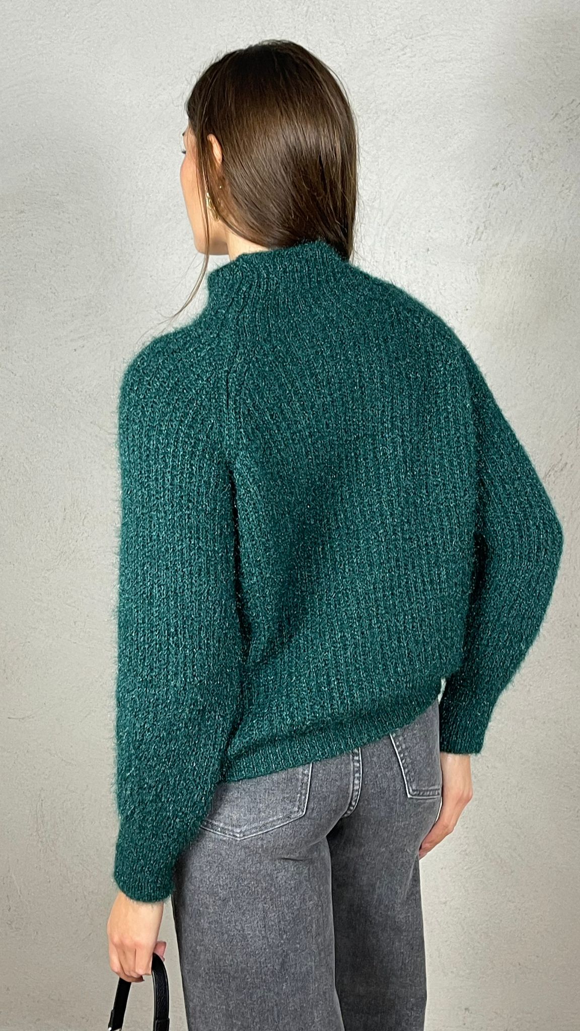 Pullover effetto Mohair collo lupetto