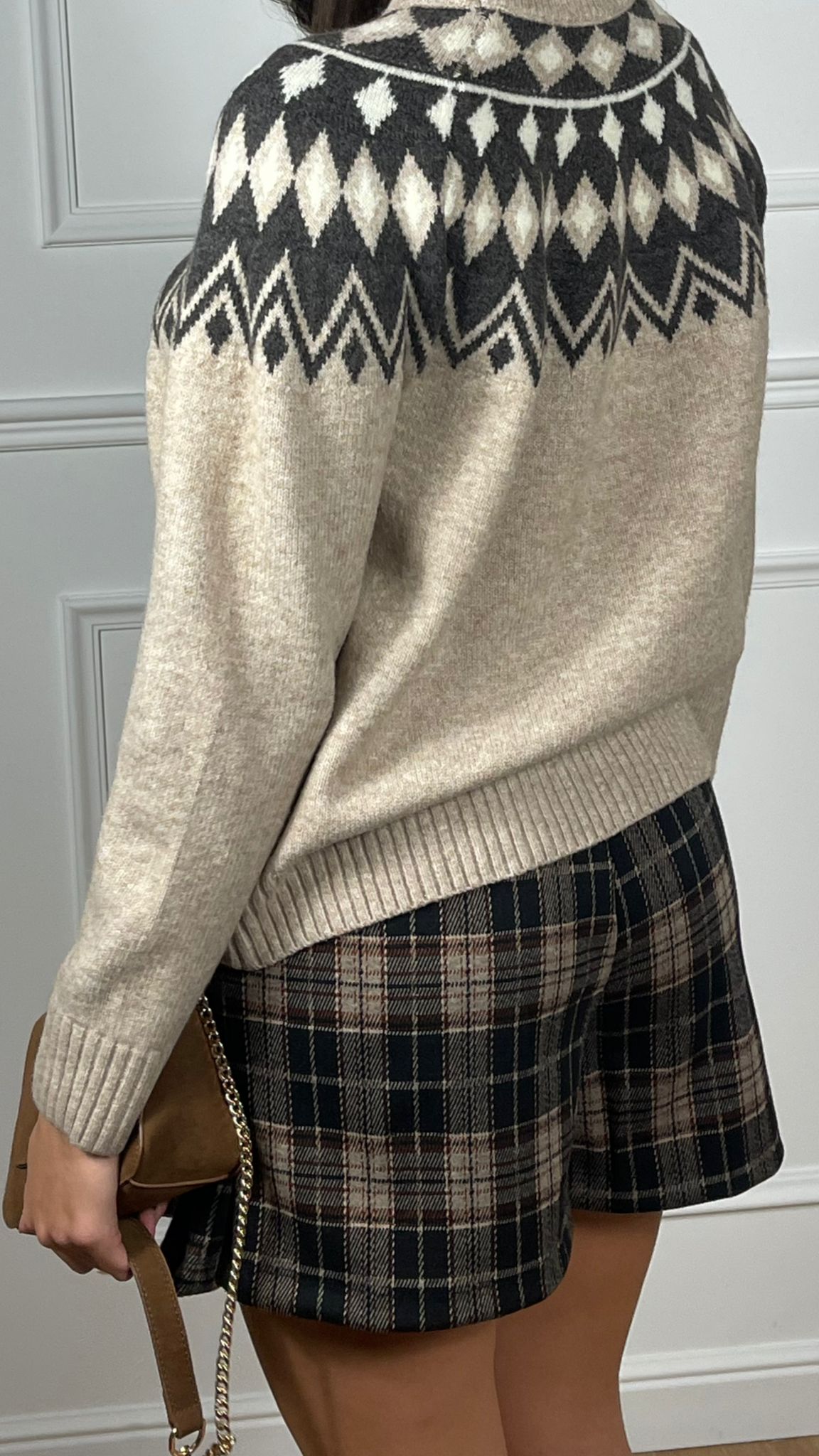 Gonna Pantalone con pieghe scozzese