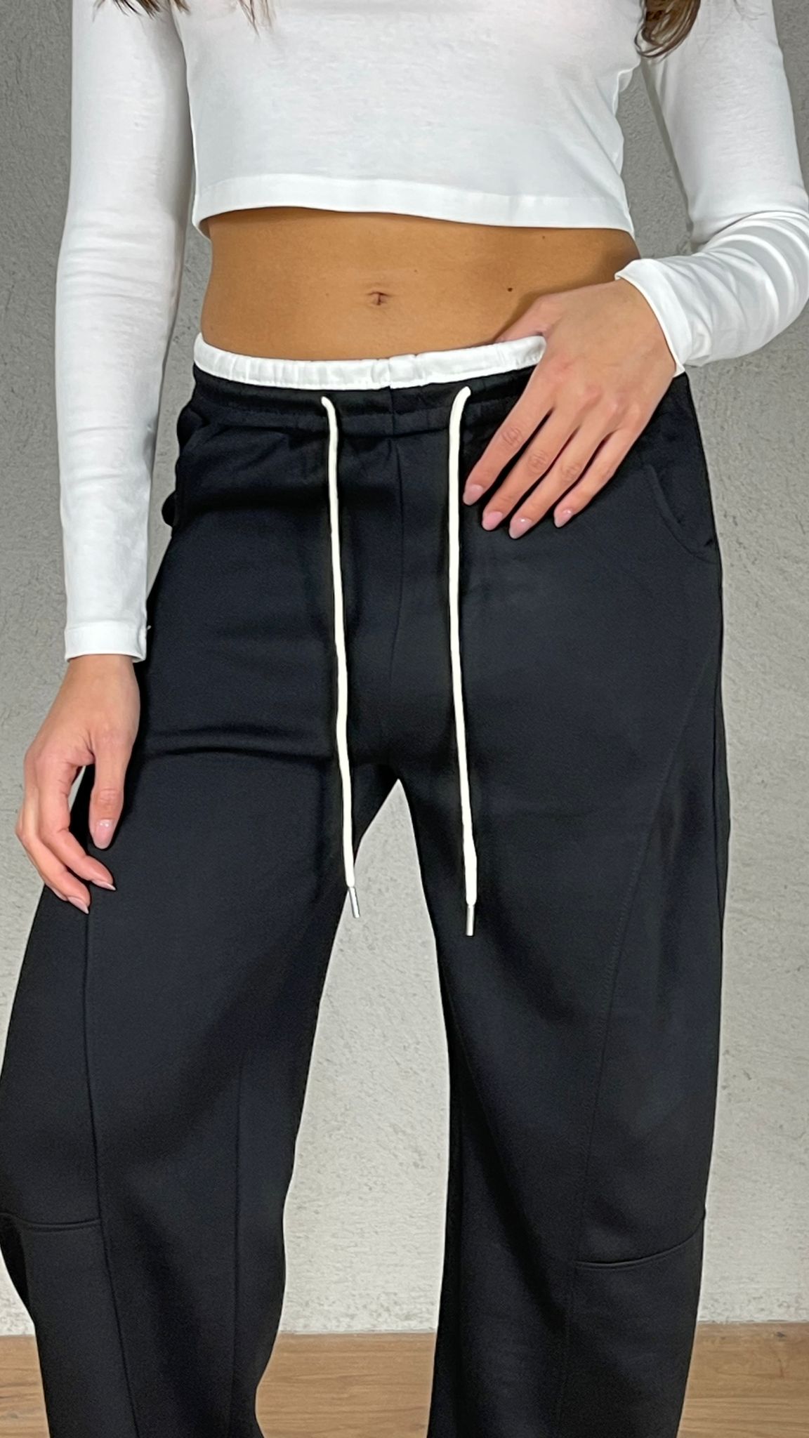 Panta felpa doppio bustino