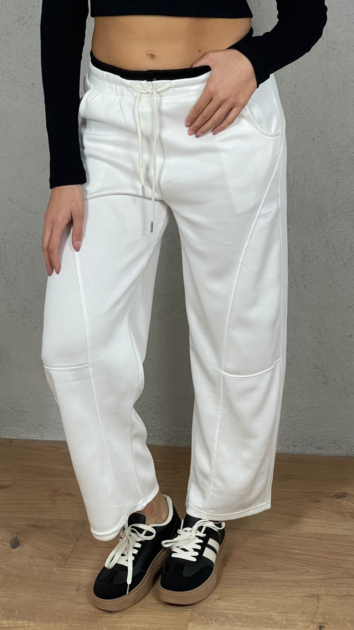 Panta felpa doppio bustino