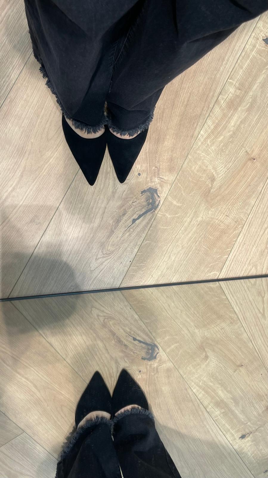 Decoltè Slingback effetto camoscio