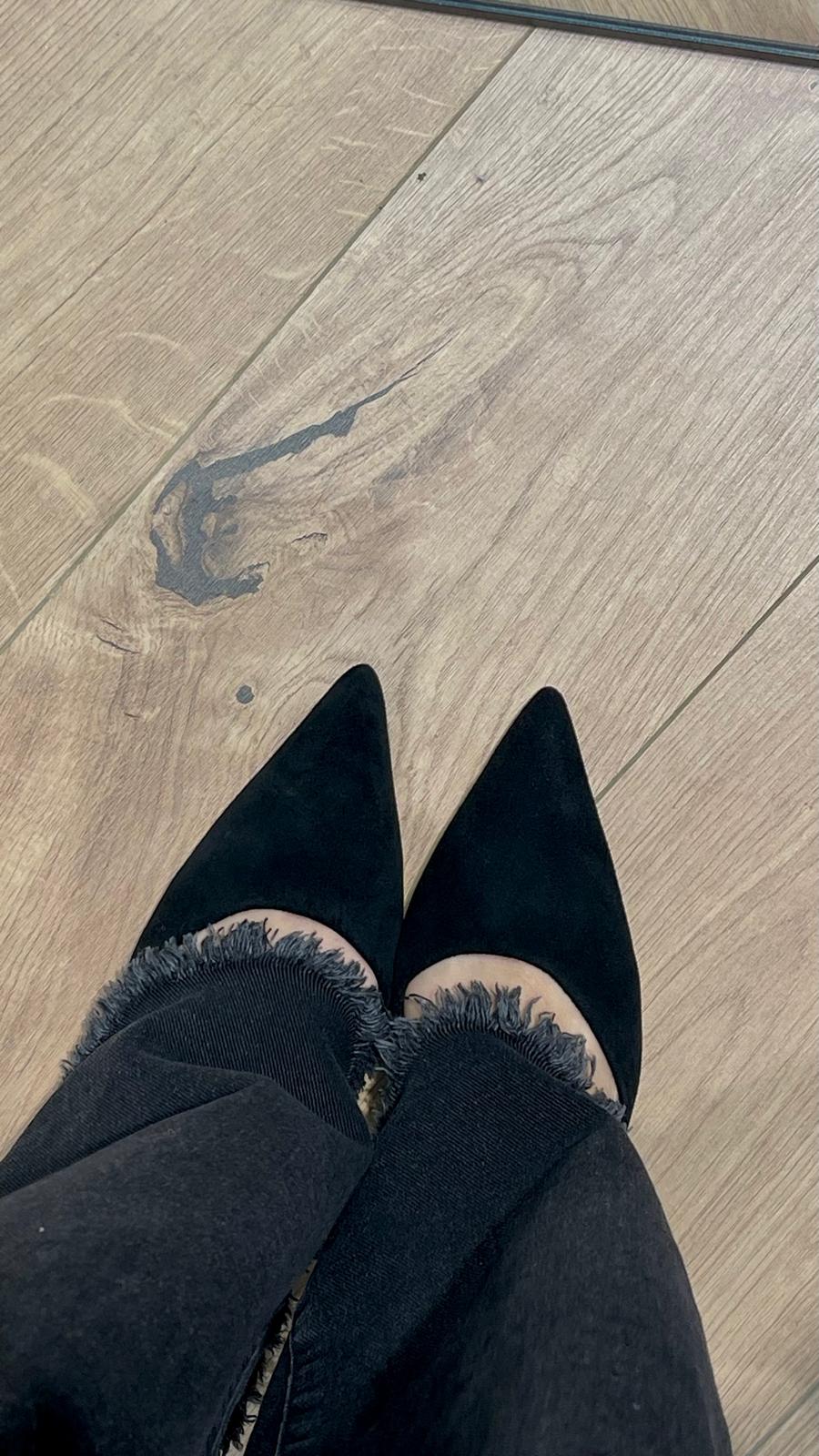 Decoltè Slingback effetto camoscio