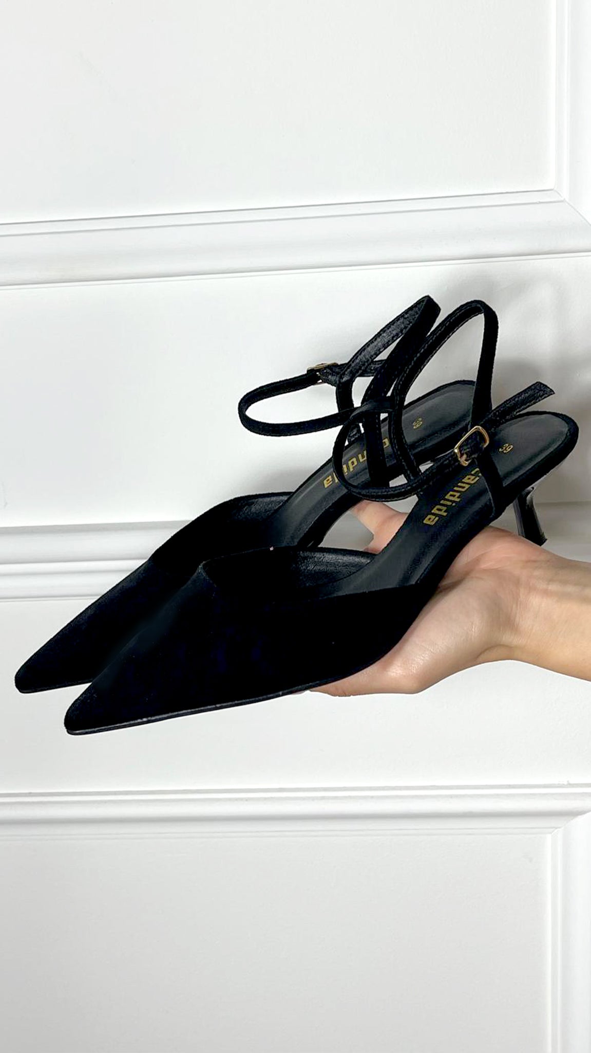 Decoltè Slingback effetto camoscio