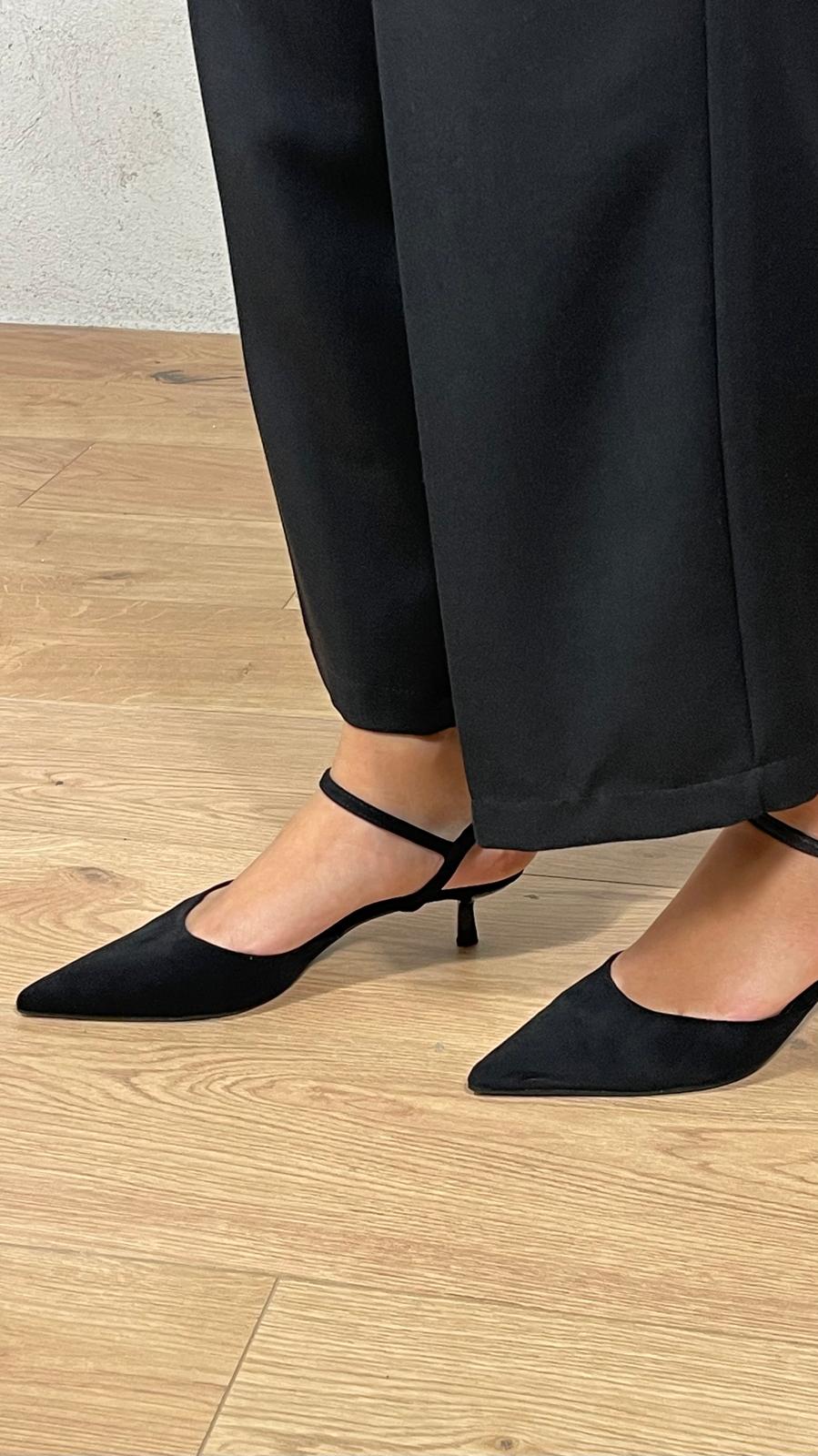 Decoltè Slingback effetto camoscio