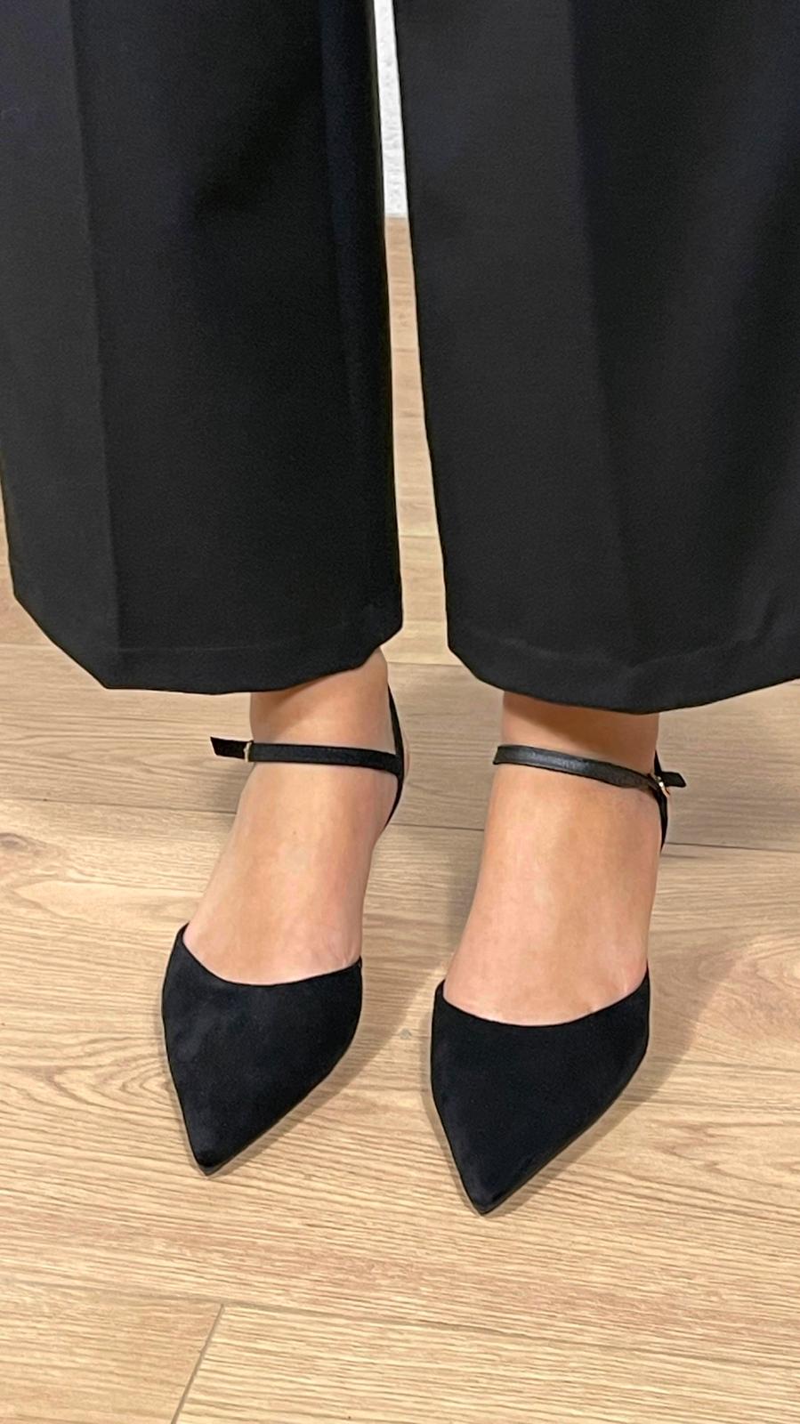 Decoltè Slingback effetto camoscio