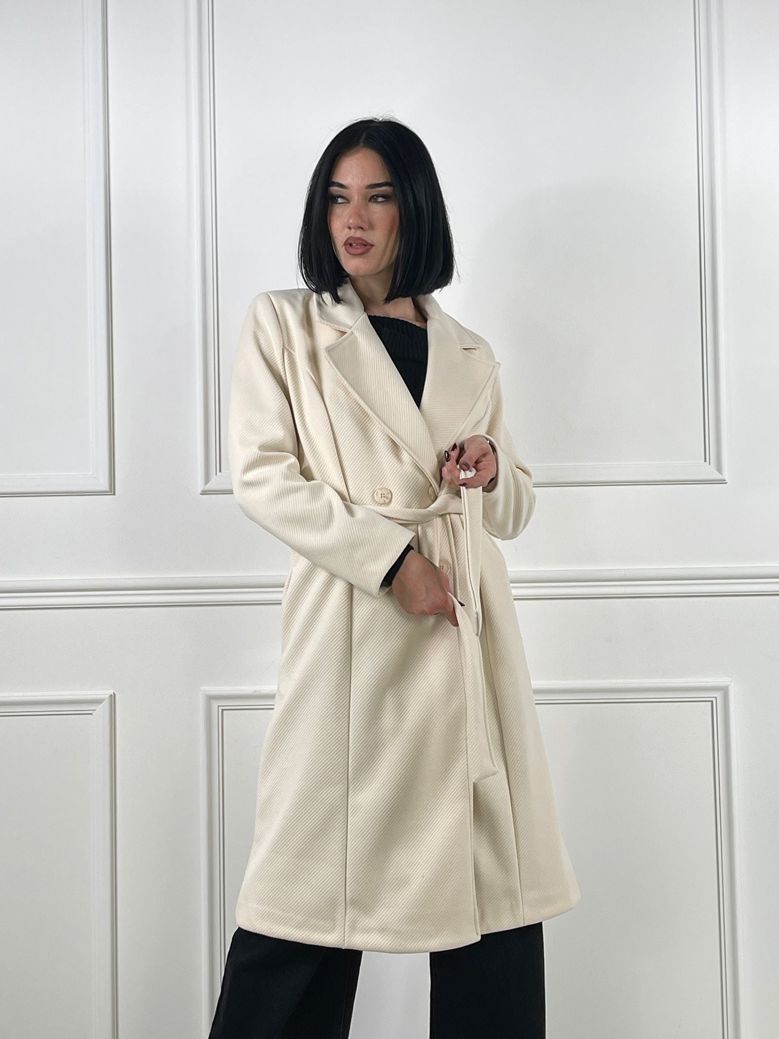 Cappotto Nuit spina di pesce