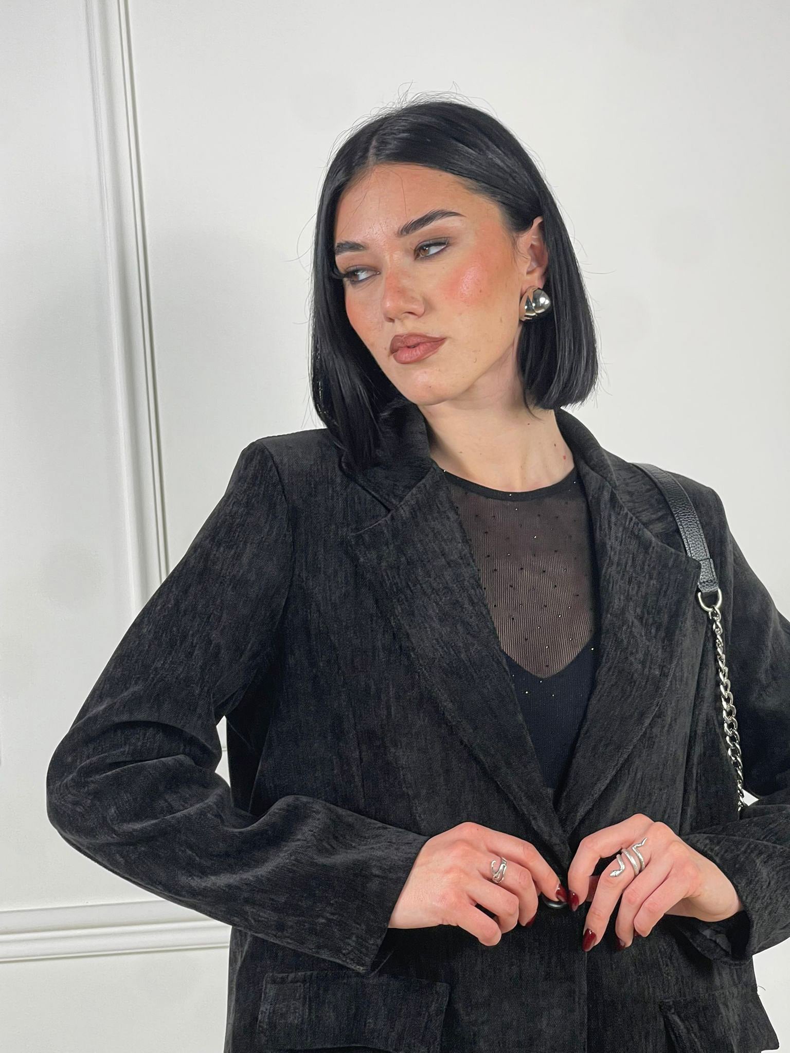 Giacca velluto liscio