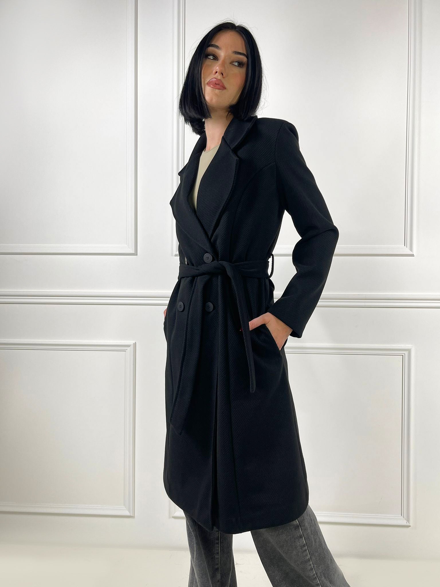 Cappotto Nuit spina di pesce