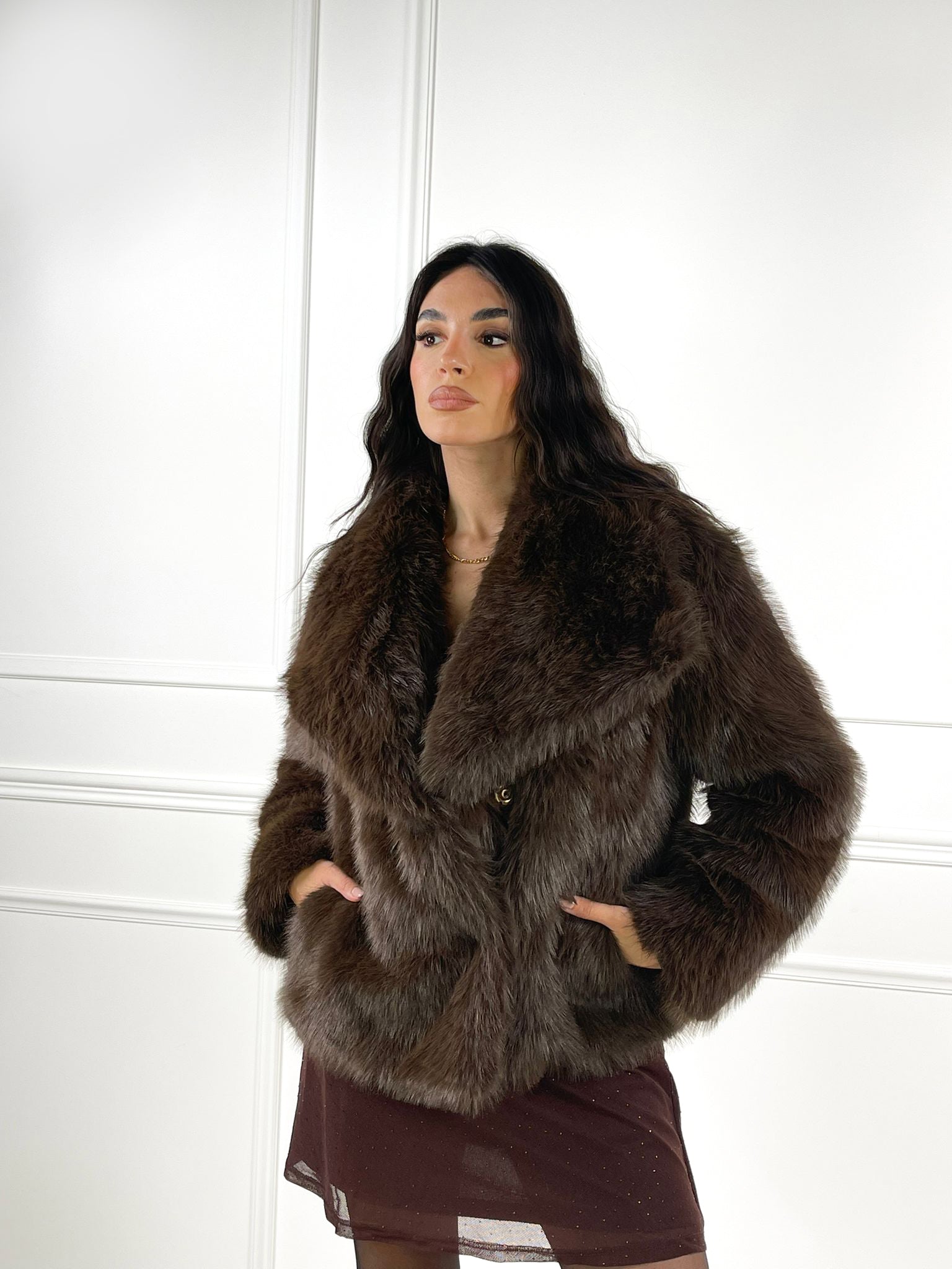 Giacca effetto pelliccia