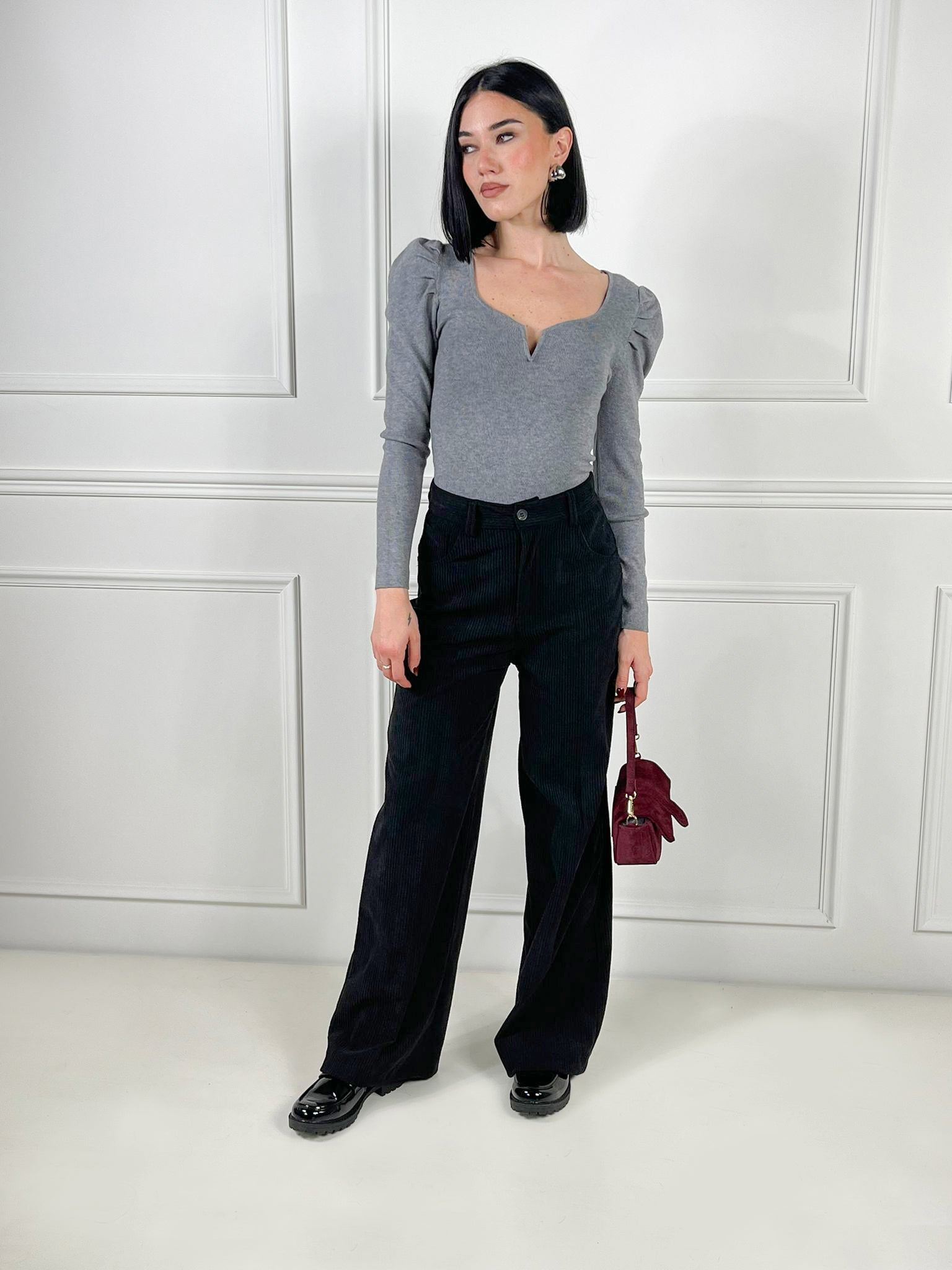 Pantalone palazzo velluto