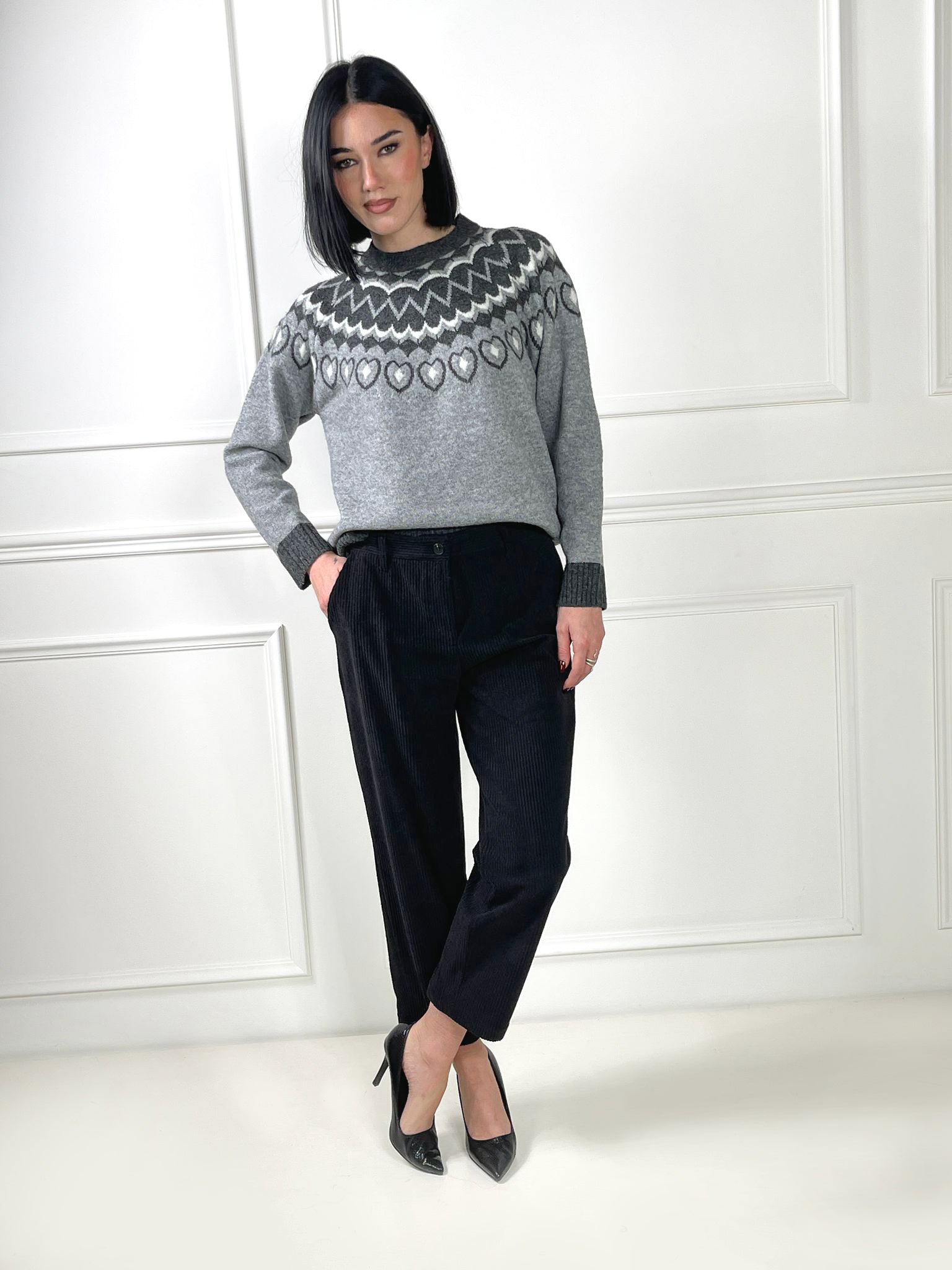 Pantalone sigaretta velluto a coste - Candida.it