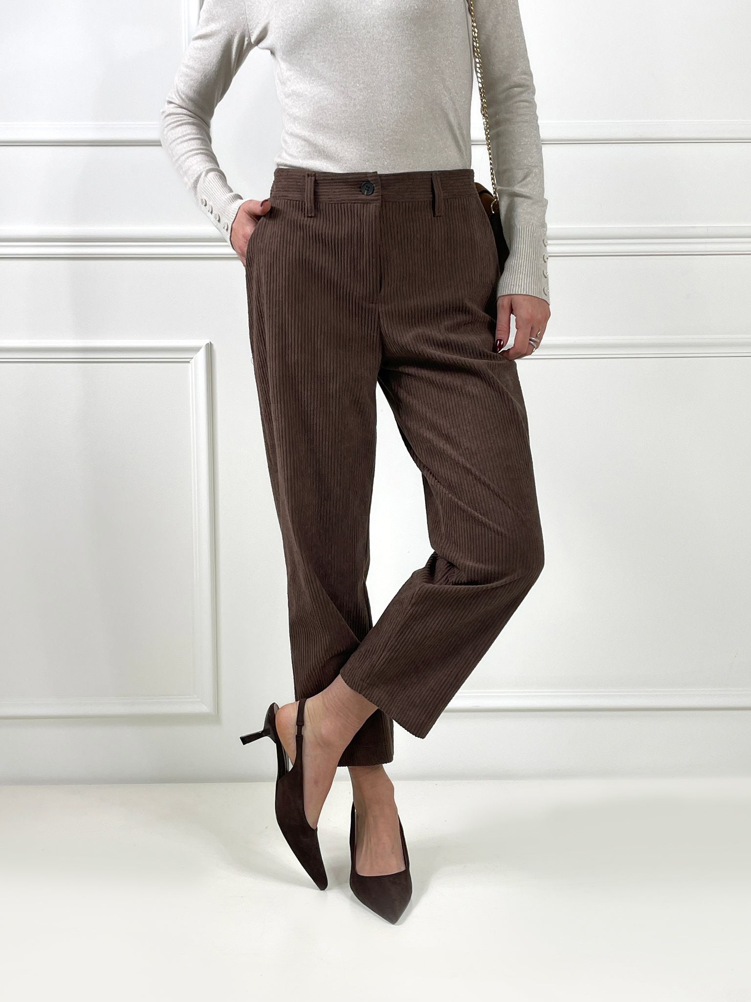 Pantalone sigaretta velluto a coste - Candida.it