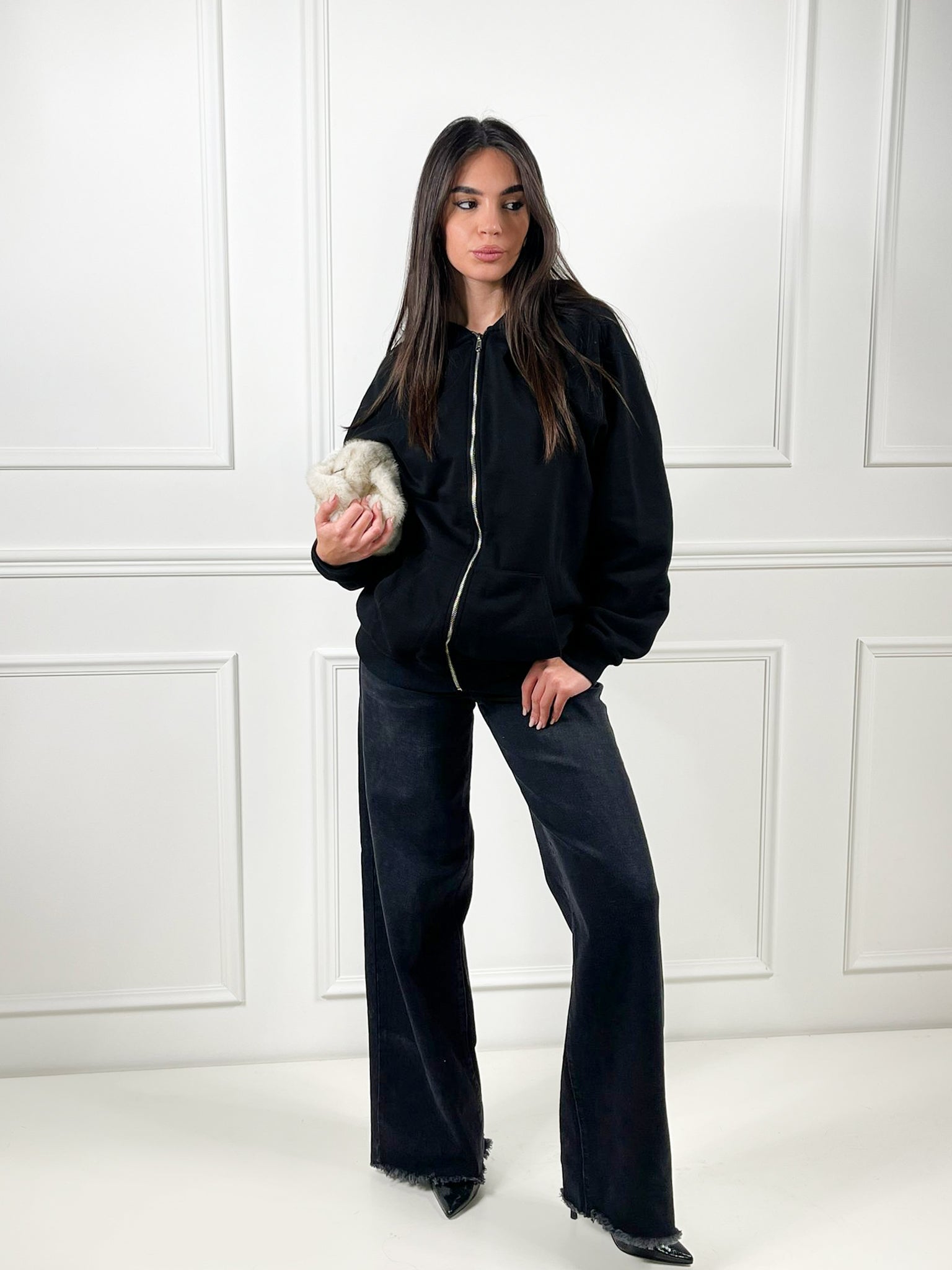 Felpa Over size con cappuccio - Candida.it