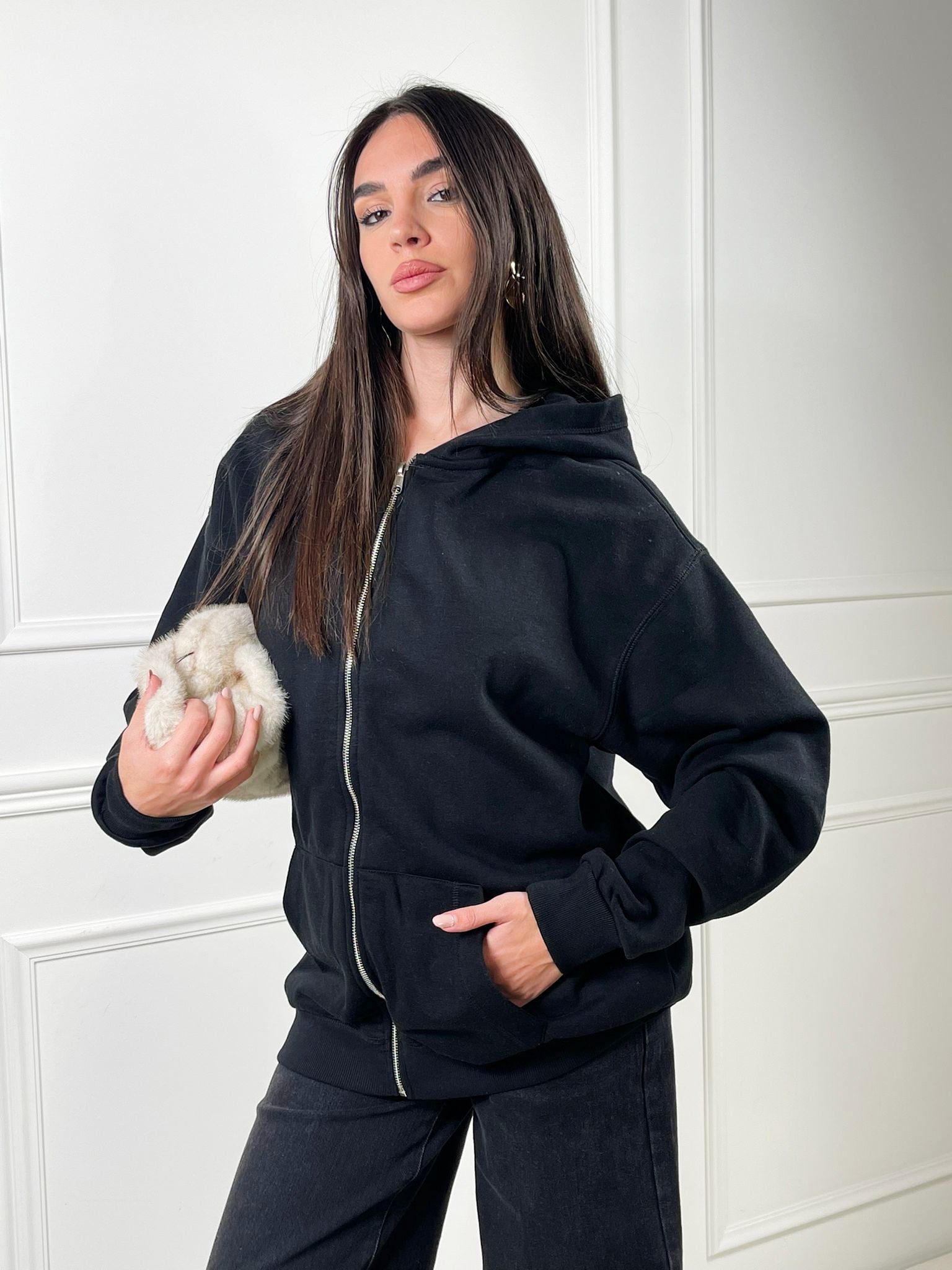 Felpa Over size con cappuccio - Candida.it