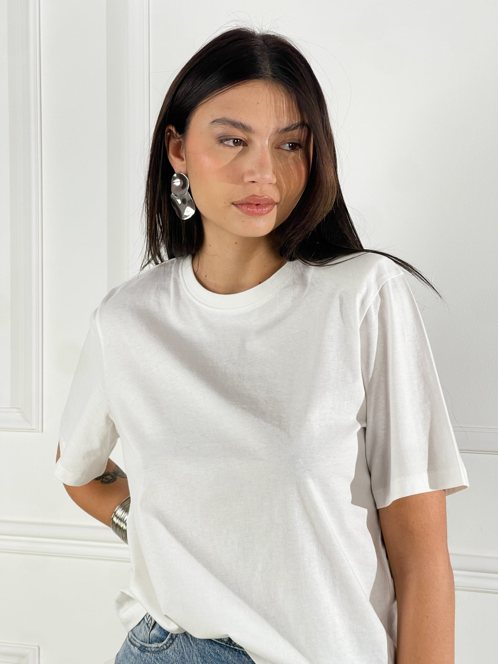 T-Shirt spalline|Colore:Bianco latte
