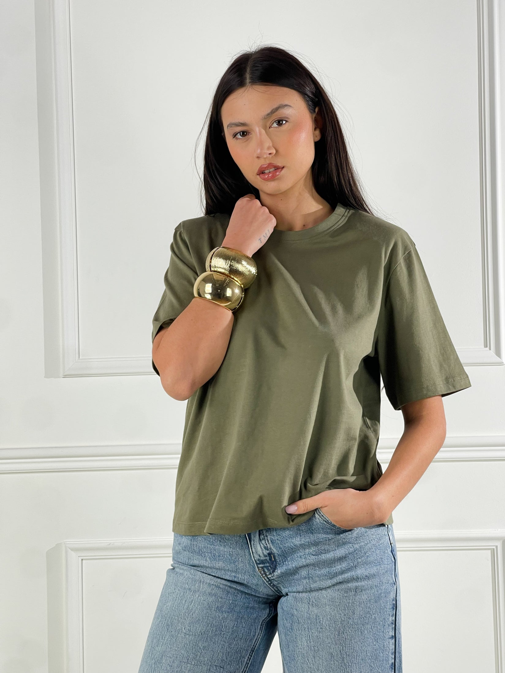 T-Shirt spalline|Colore:Salvia