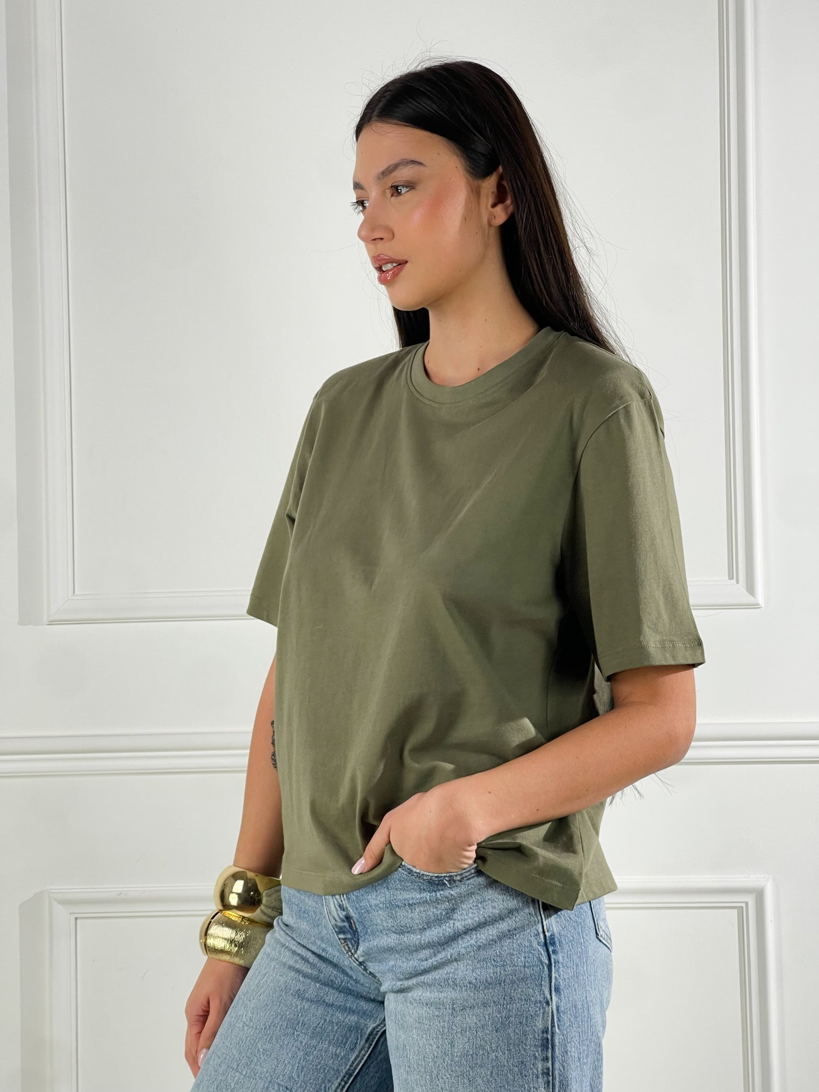 T-Shirt spalline|Colore:Salvia