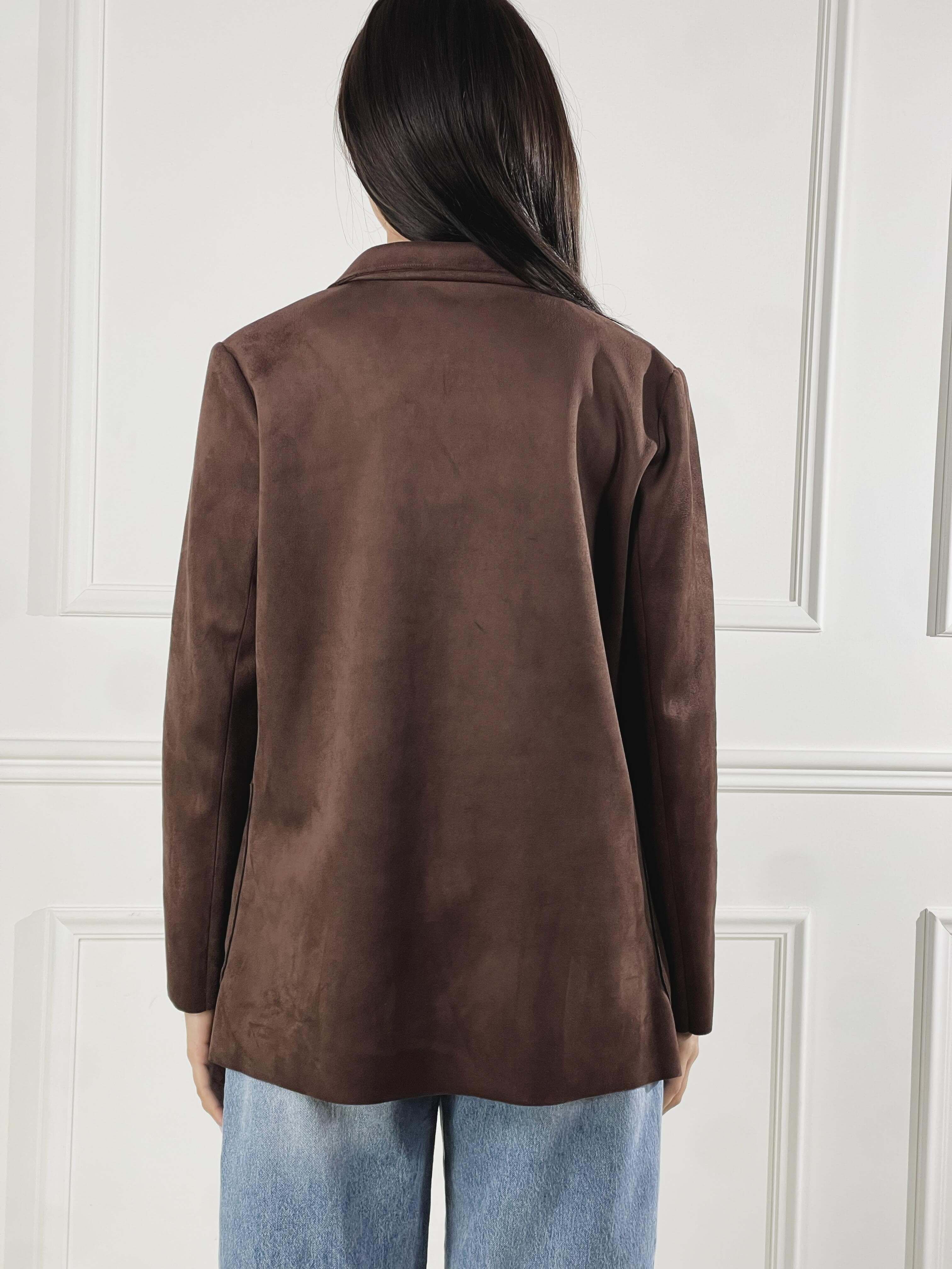 Blazer effetto scamosciato|Colore:Marrone
