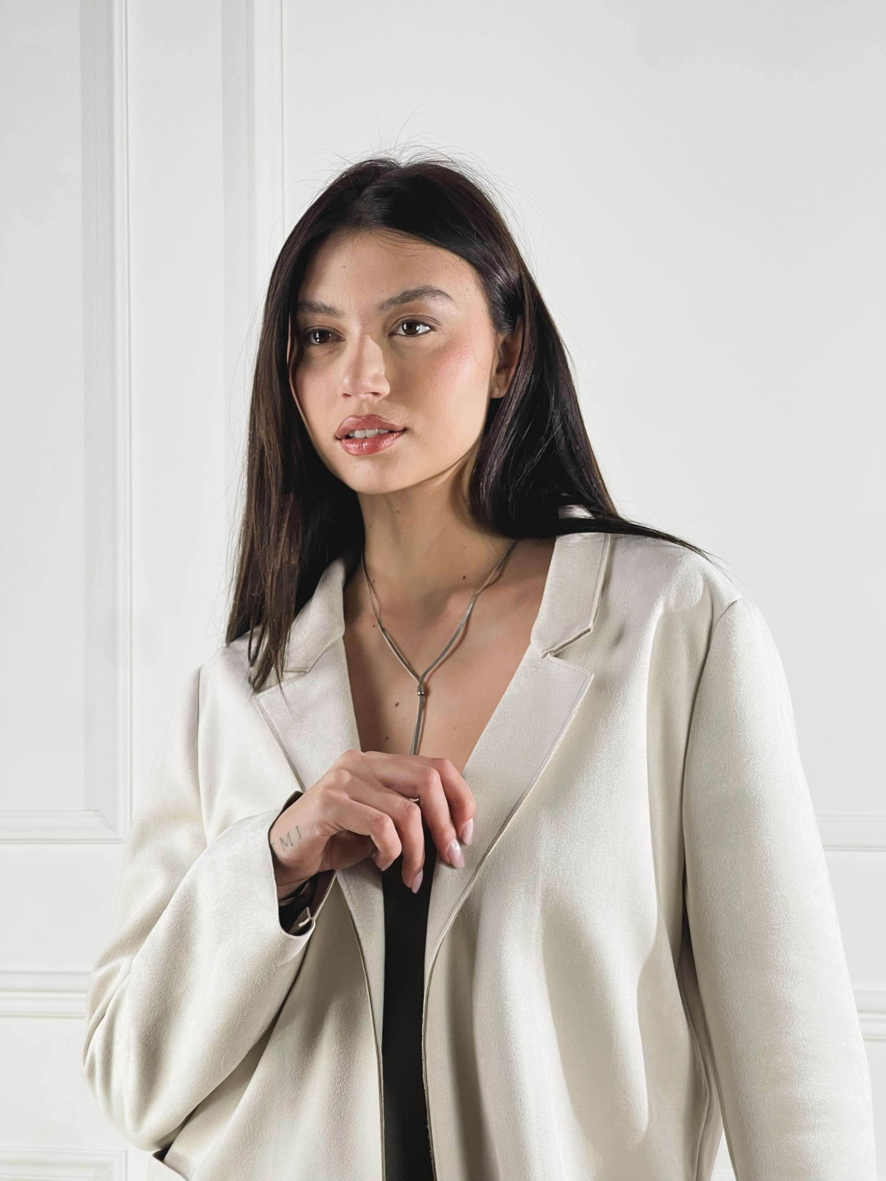 Blazer effetto scamosciato|Colore:Ecru