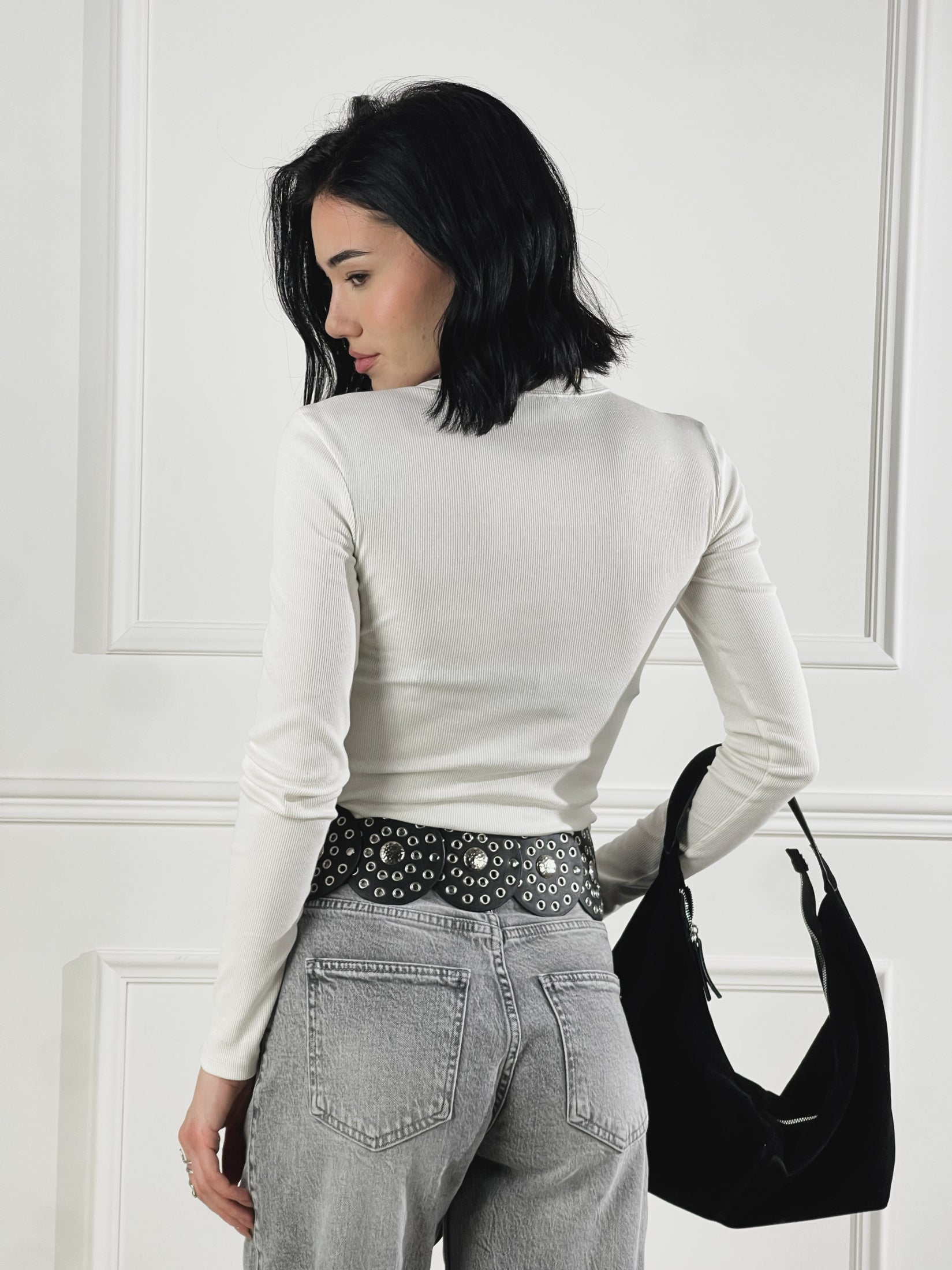 Jeans con cuciture laterali|Colore:Grigio