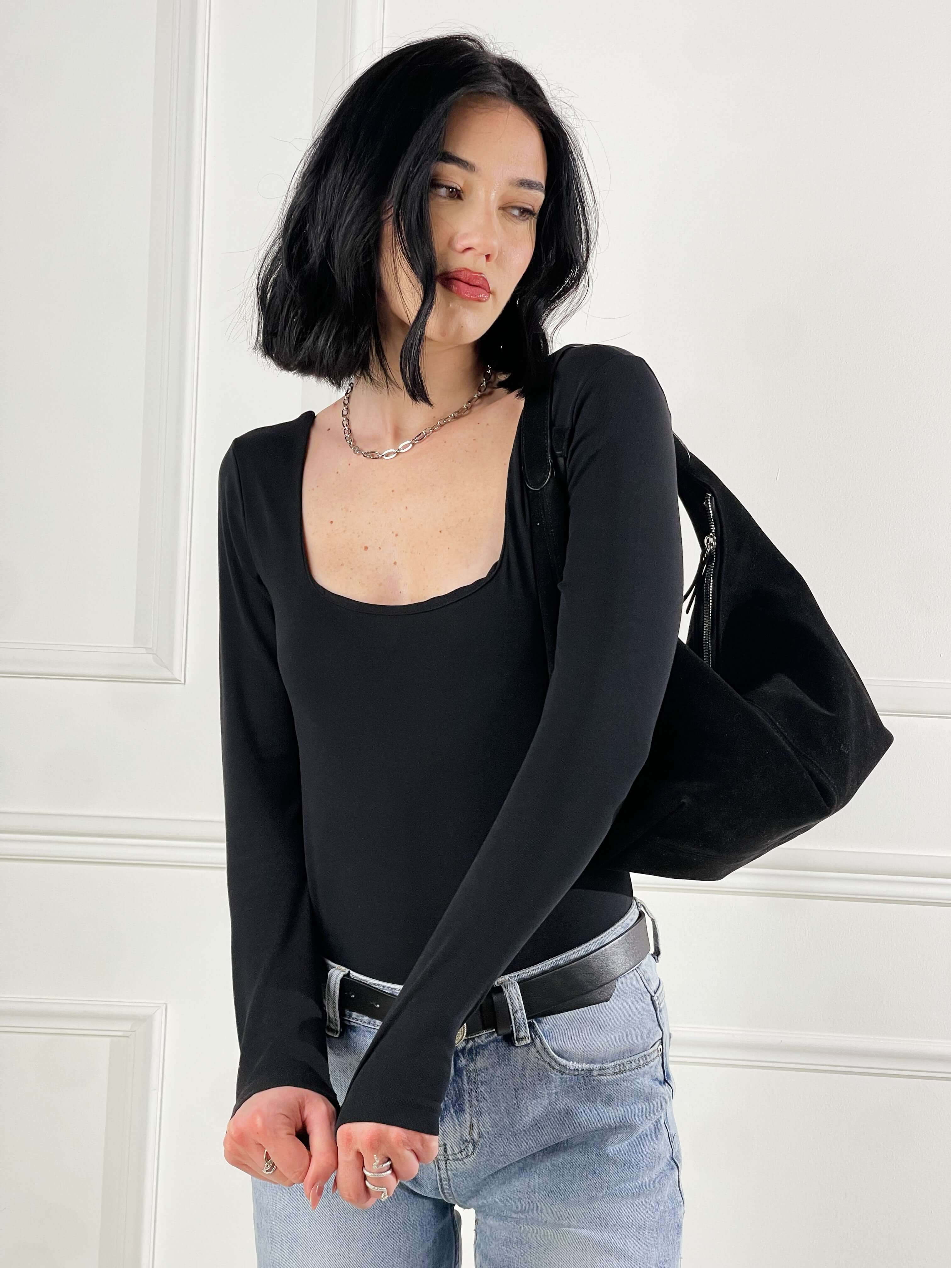 Body Scollo quadrato|Colore:Nero