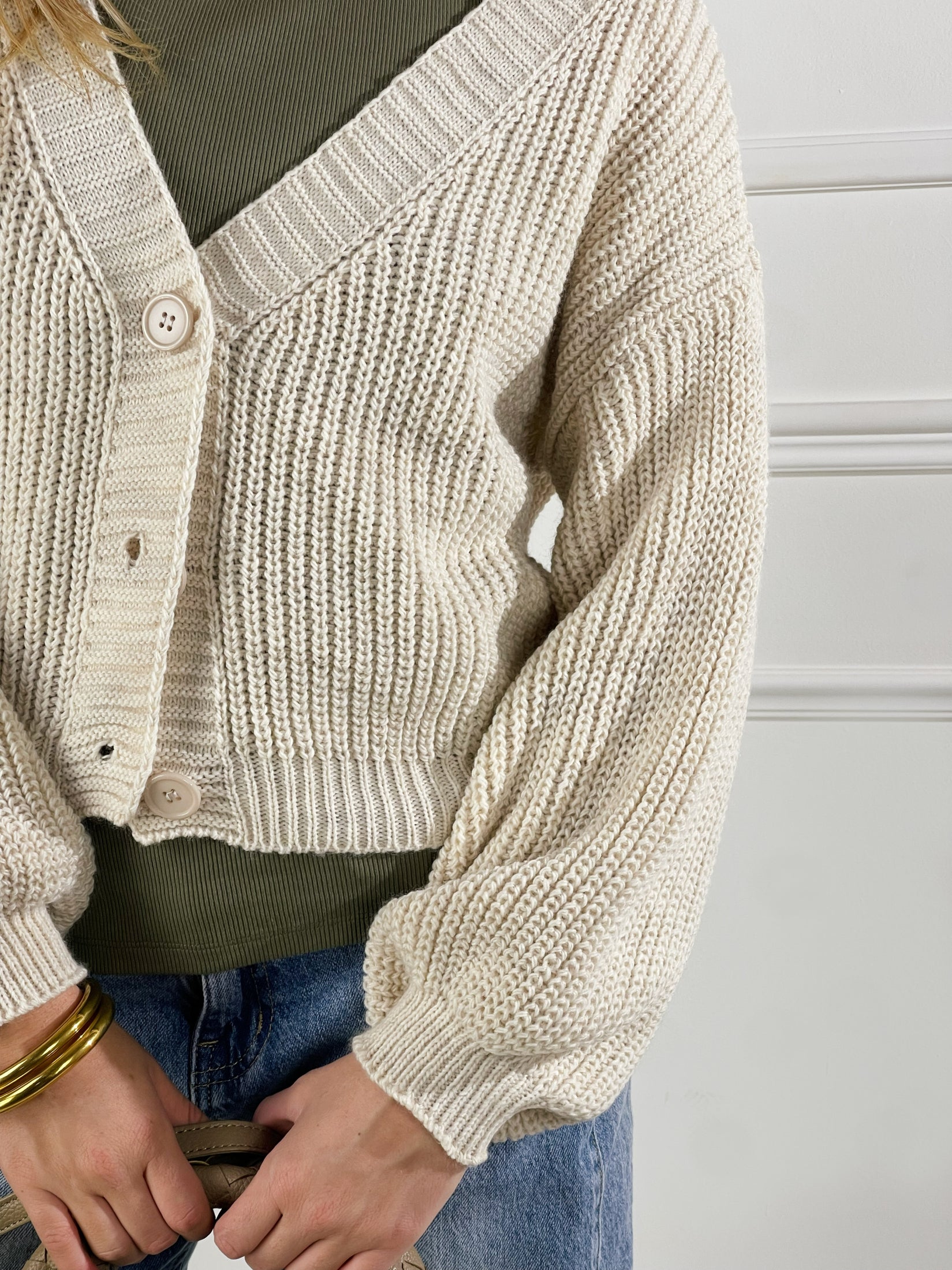 Cardigan scollo a V|Colore:Camiciola